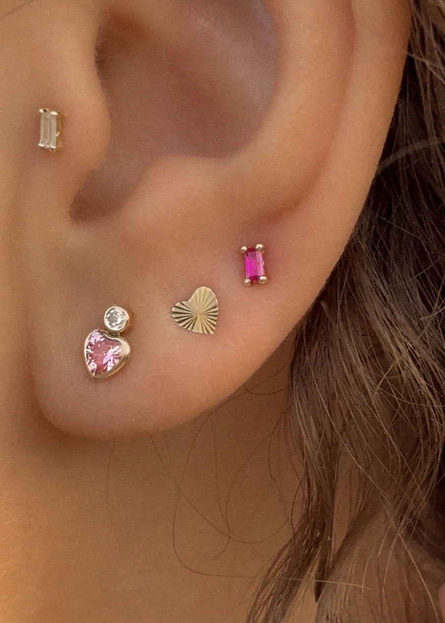 Gem Heart Studs