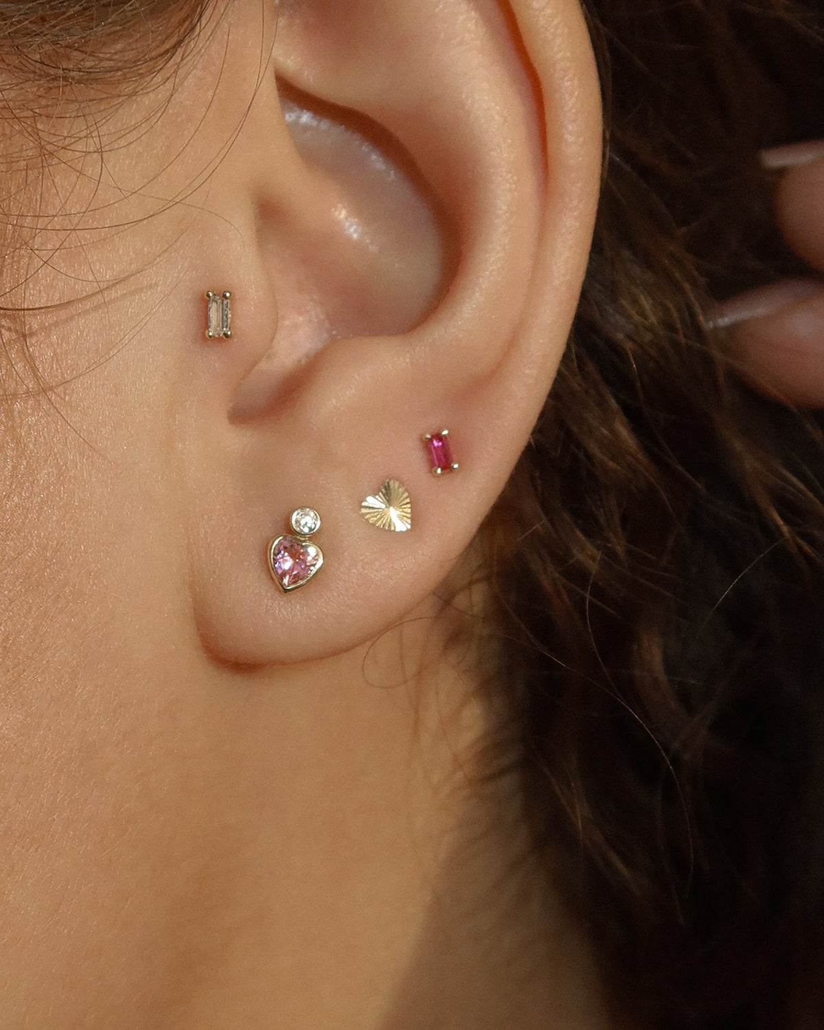 Radiating Heart Studs