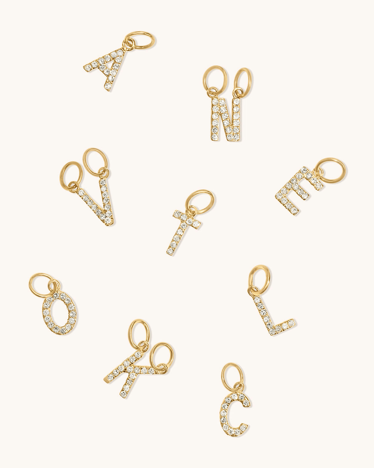 Diamond Letter Charm