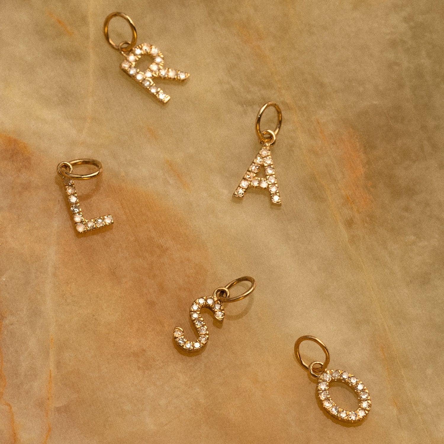 Diamond Letter Charm