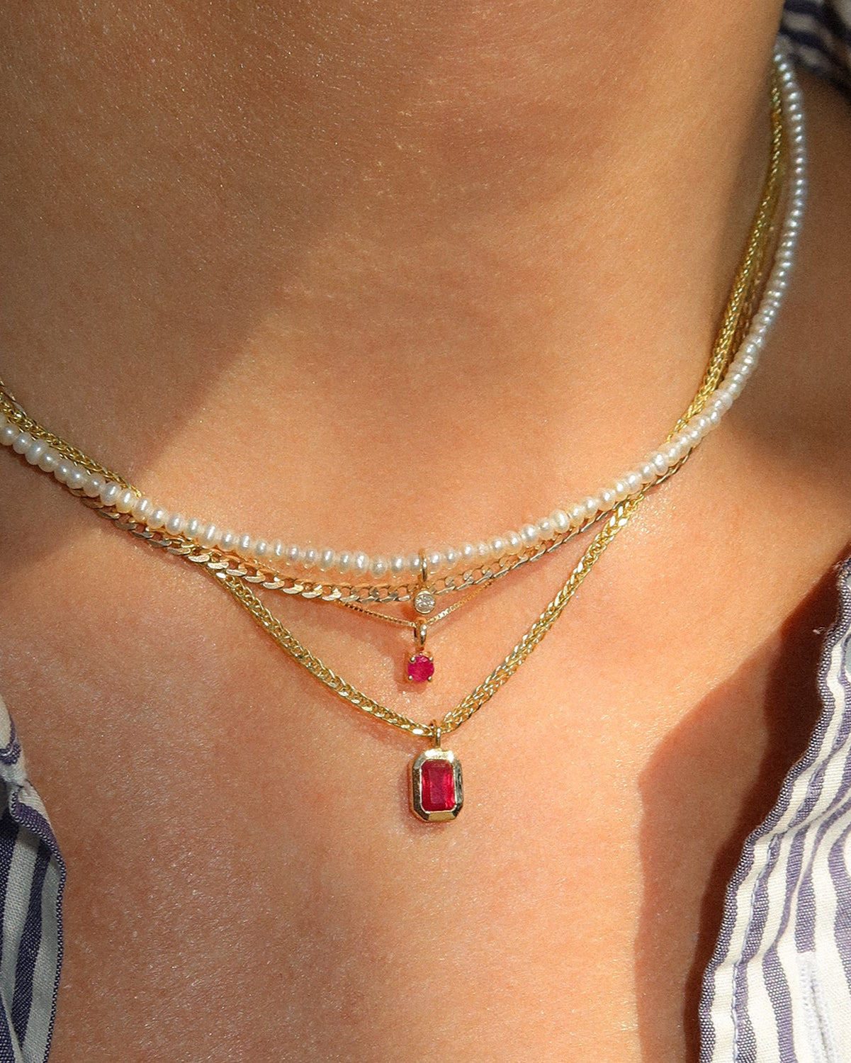 Ruby Birthstone Necklace