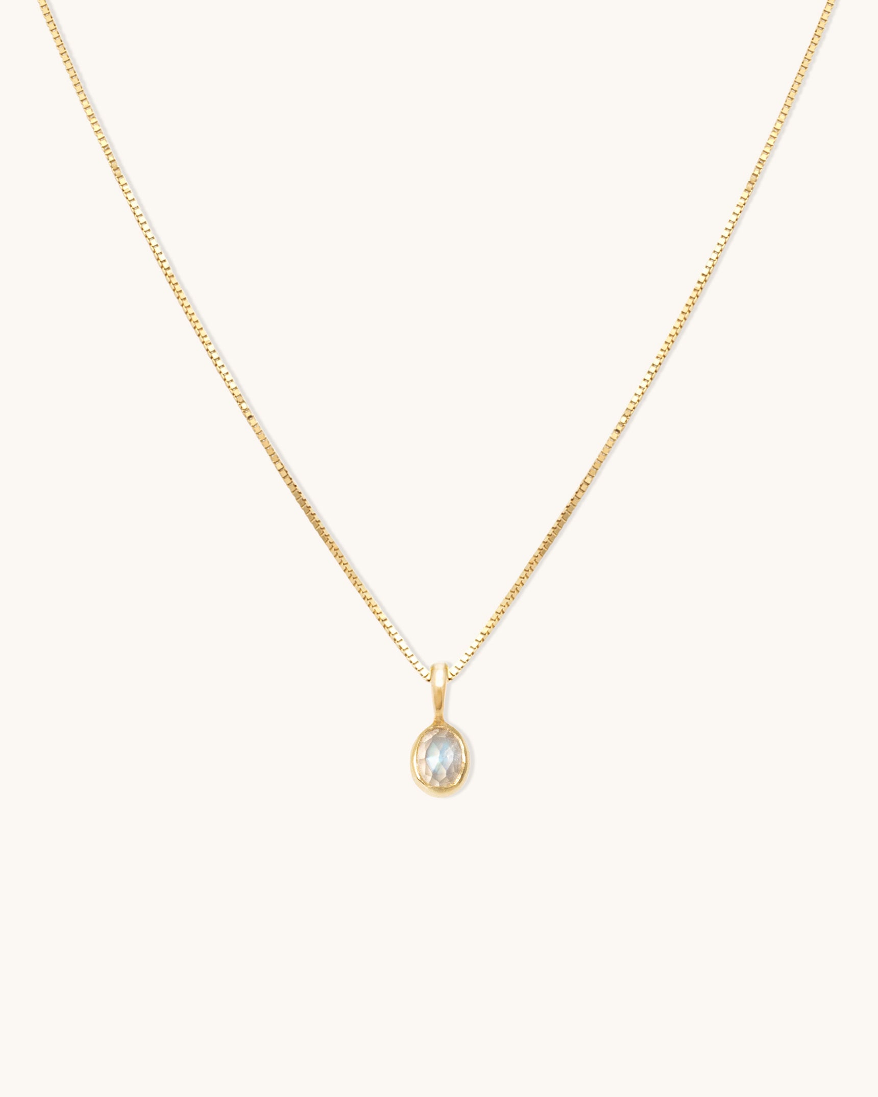 Petite Oval Moonstone Necklace