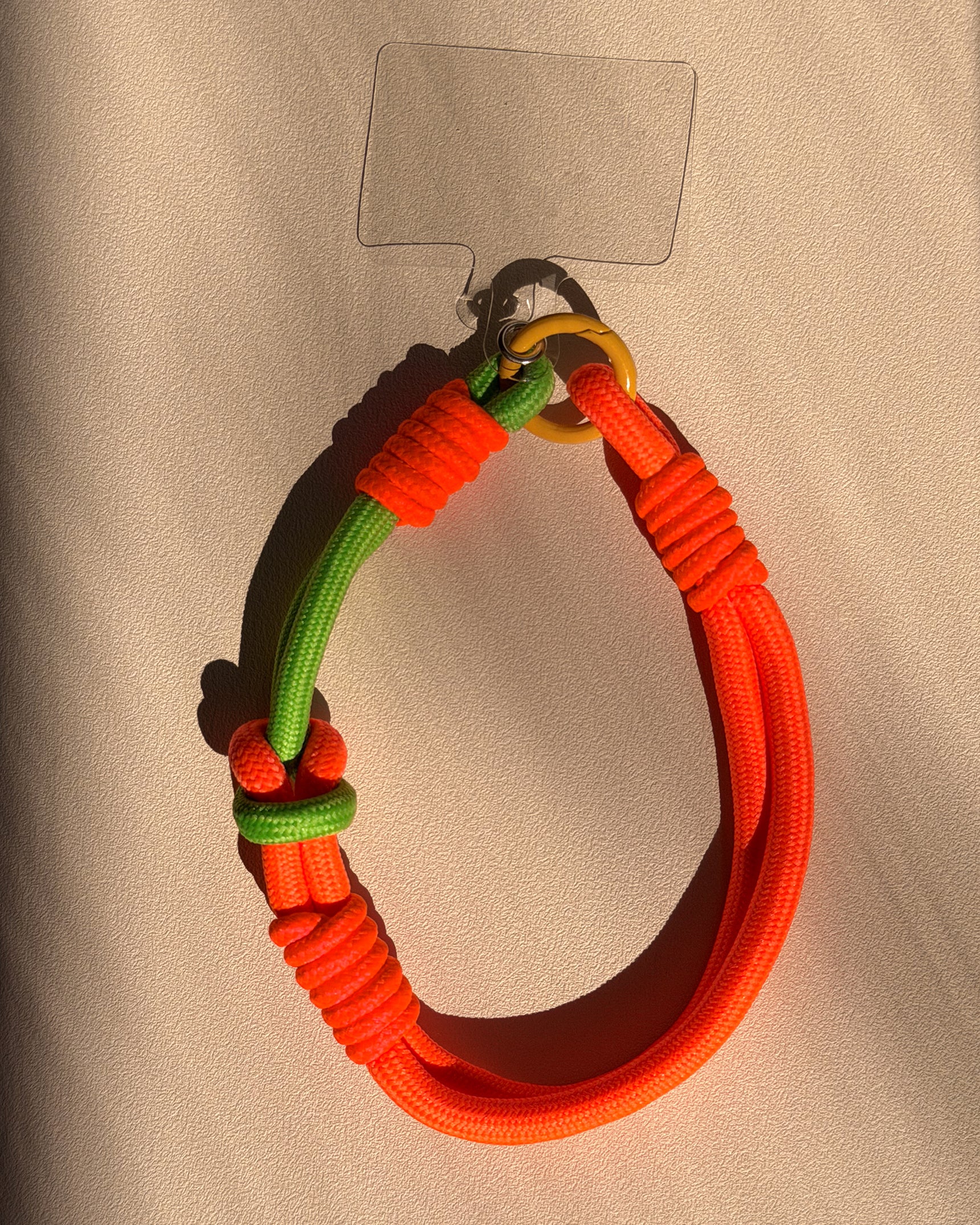 Braided Green & Orange Nylon Phone Wristlet