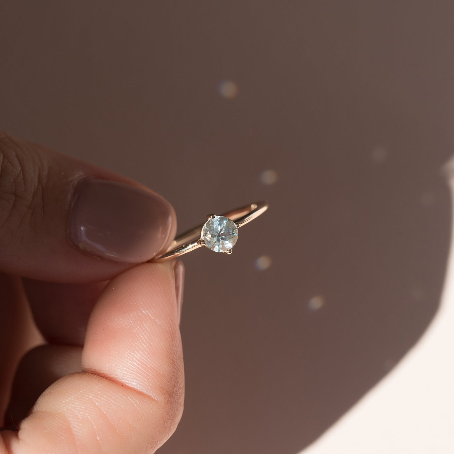 Compass Aquamarine 14K Ring