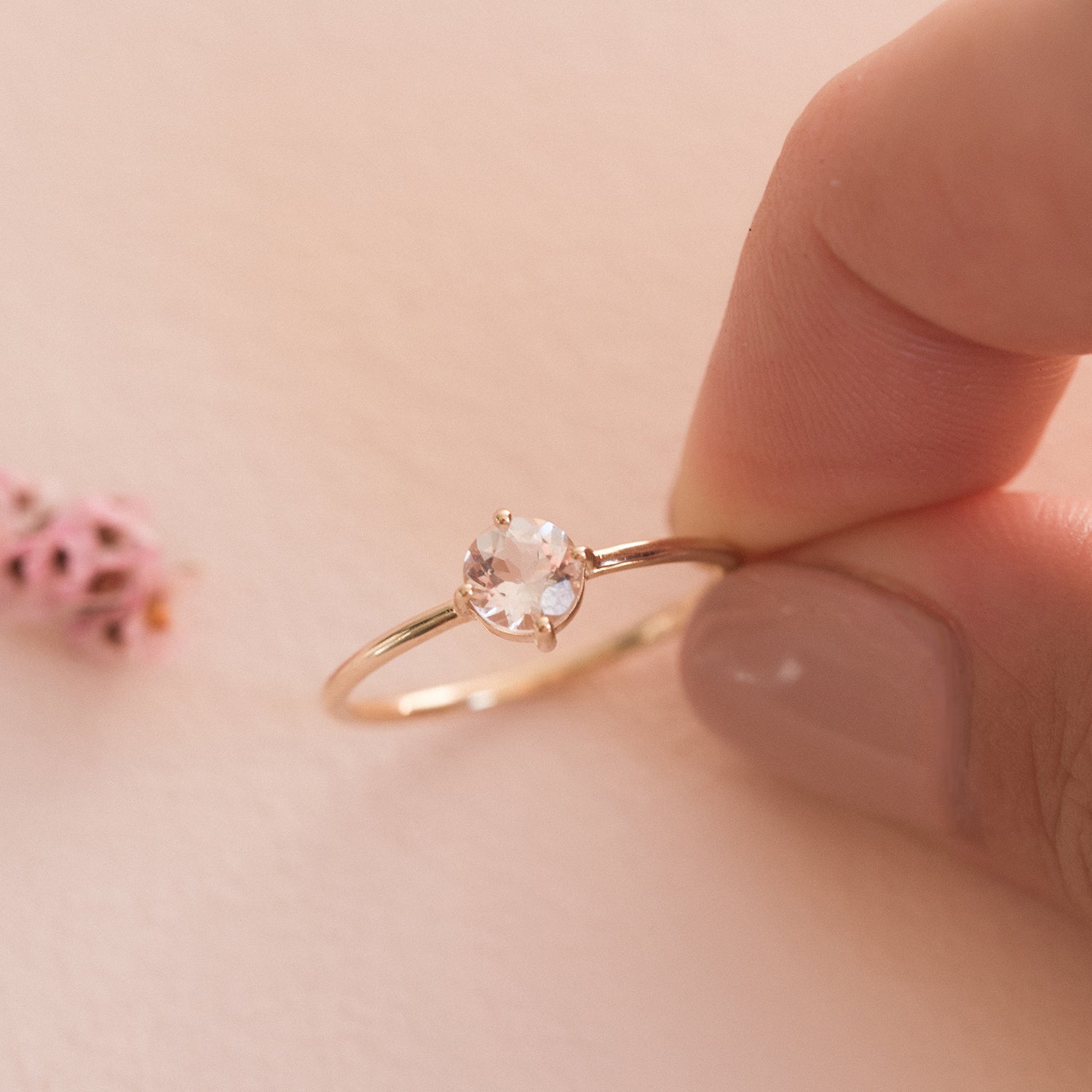 Compass Morganite 14K Ring