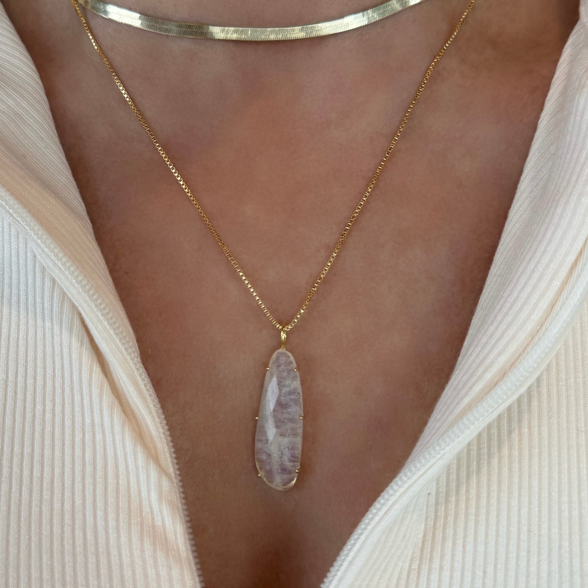 Freeform Moonstone Necklace