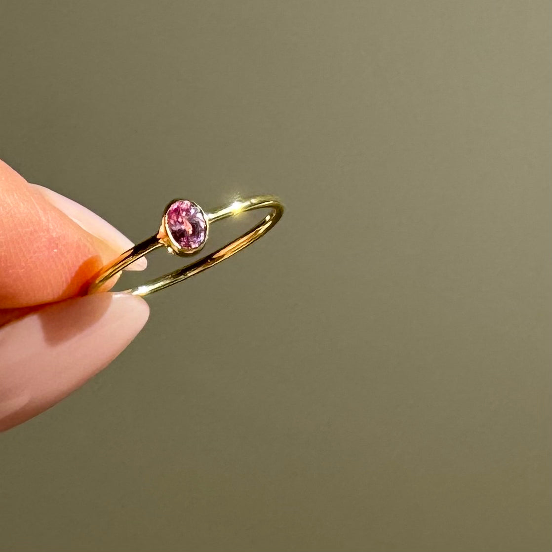 Petite Oval Pink Sapphire Ring