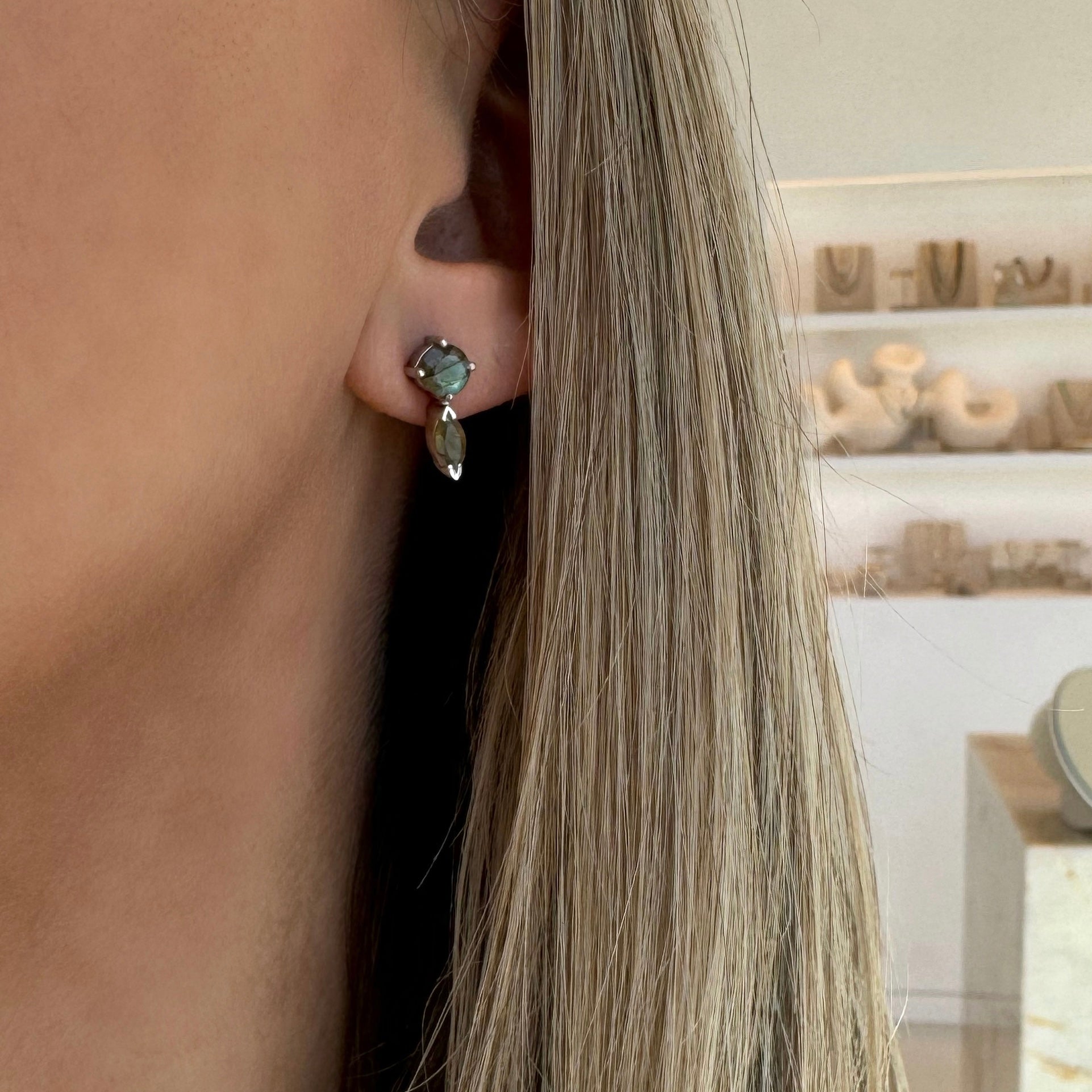 Fling Labradorite Studs