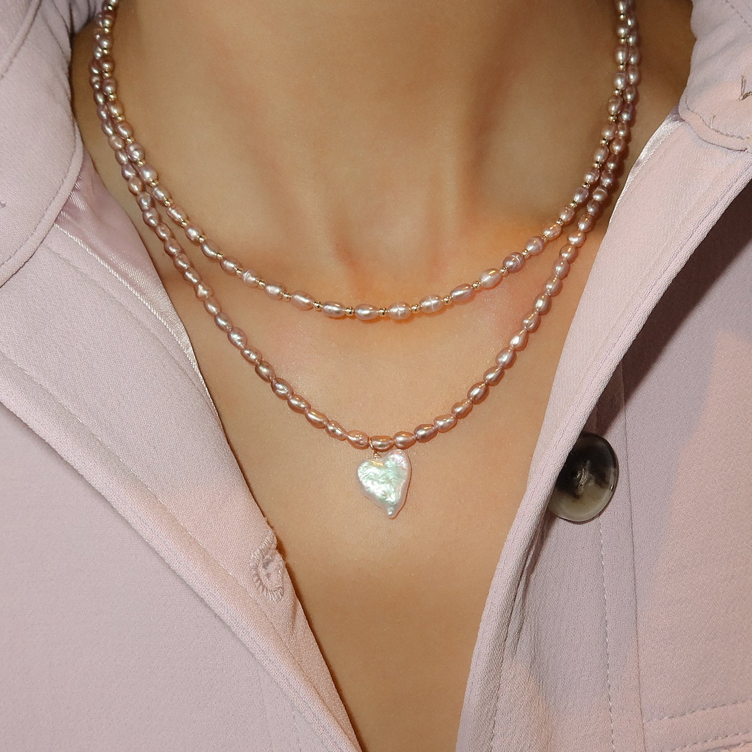 Heart Pearl Necklace