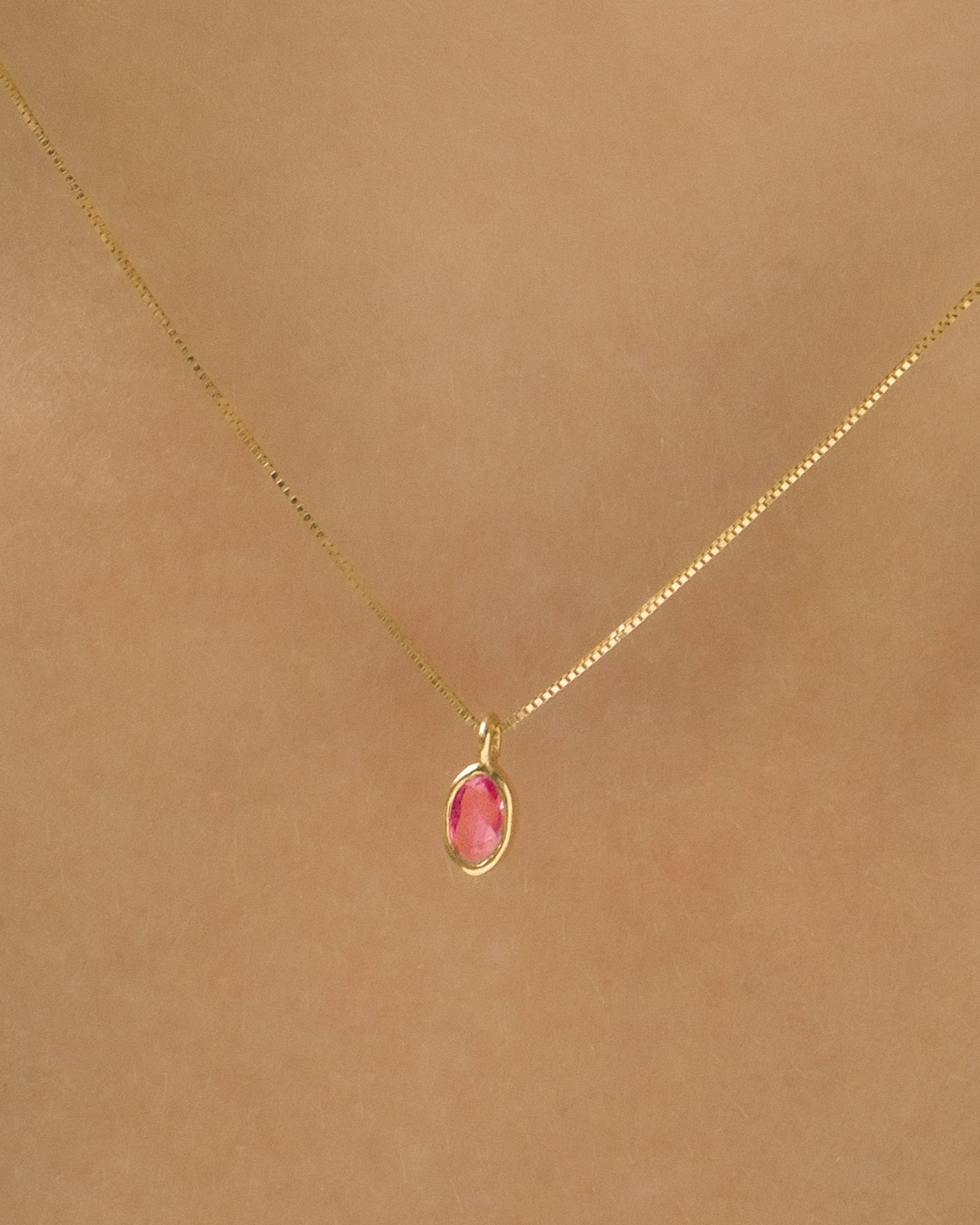 Audrey Pink Sapphire 10K Necklace