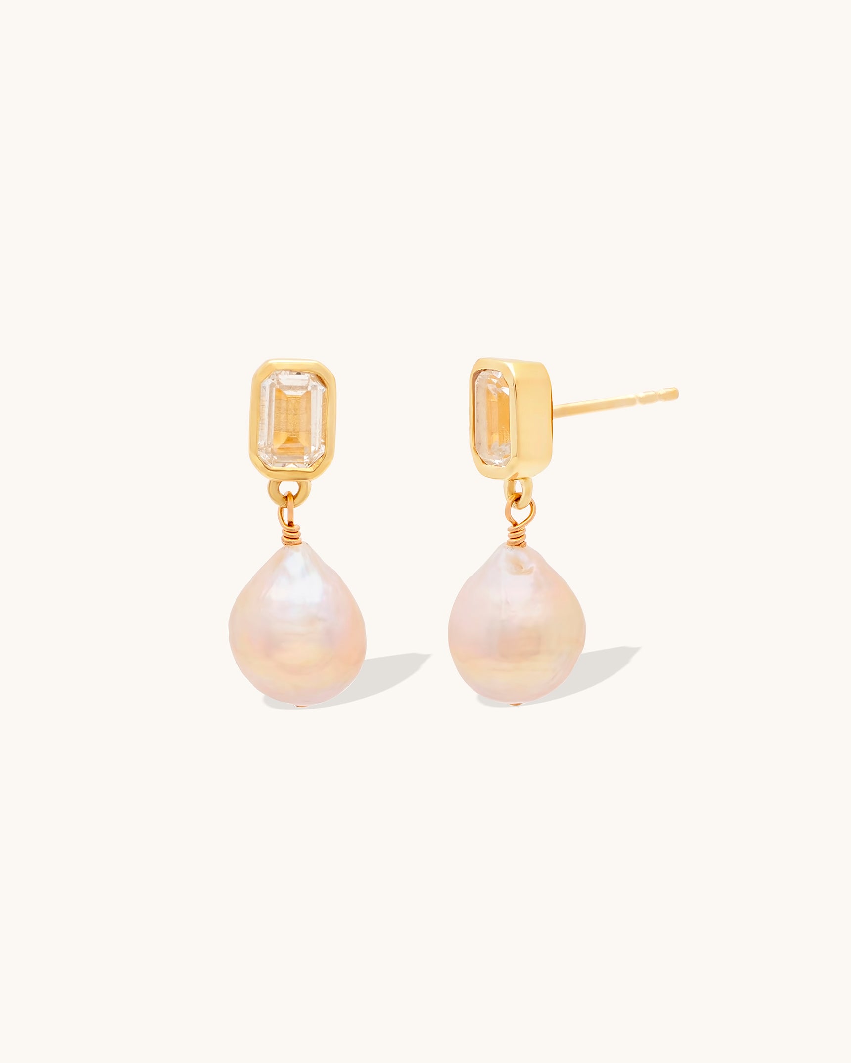 White Topaz Baroque Petite Drop