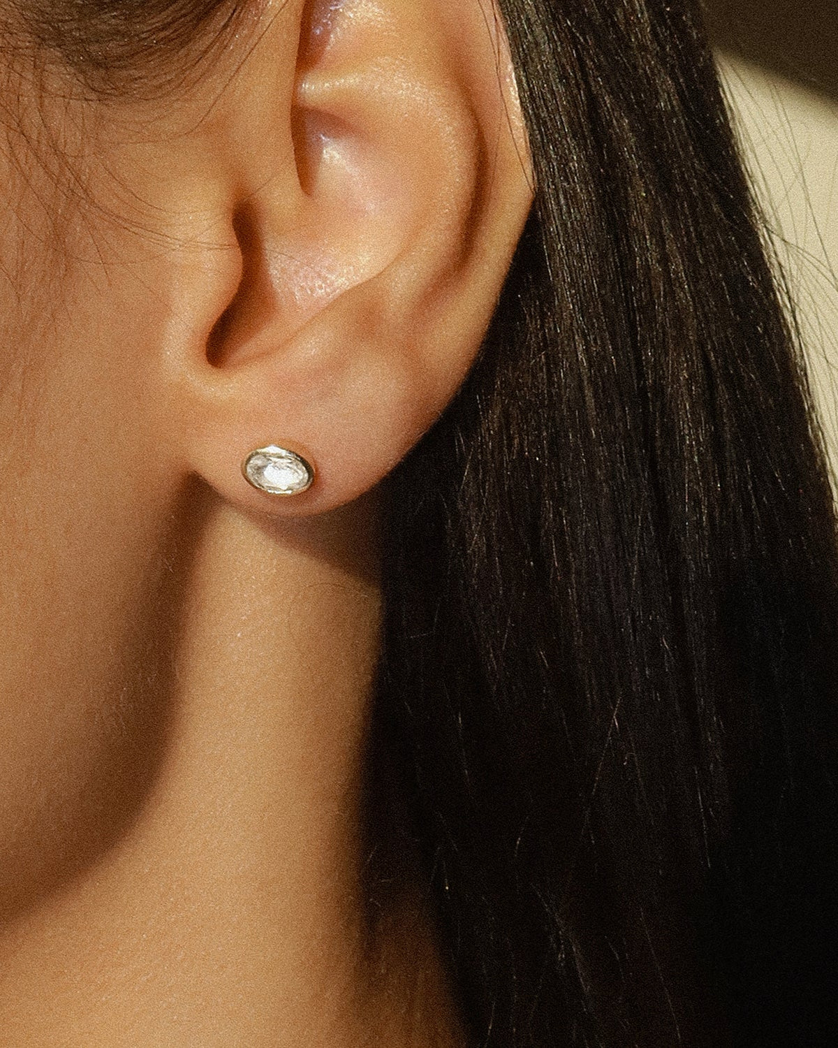 Bezel Oval Studs