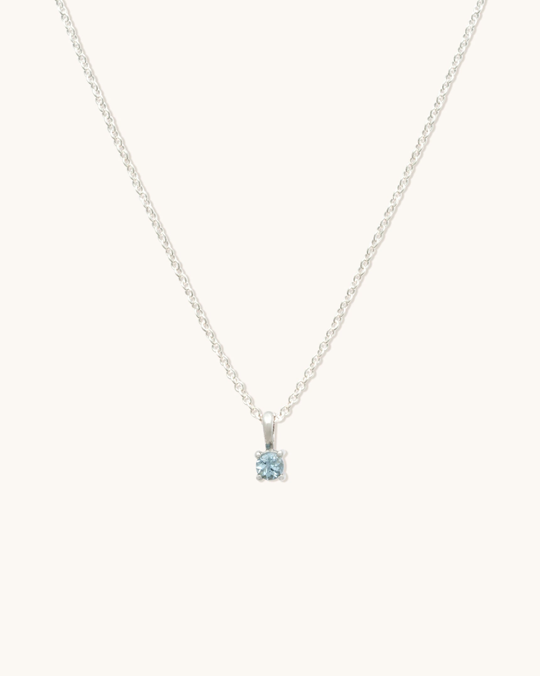 Aquamarine Birthstone Necklace