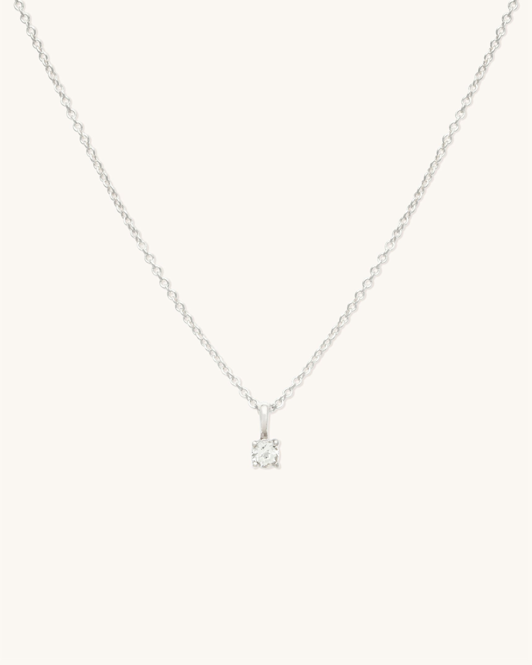 White Topaz Birthstone Necklace