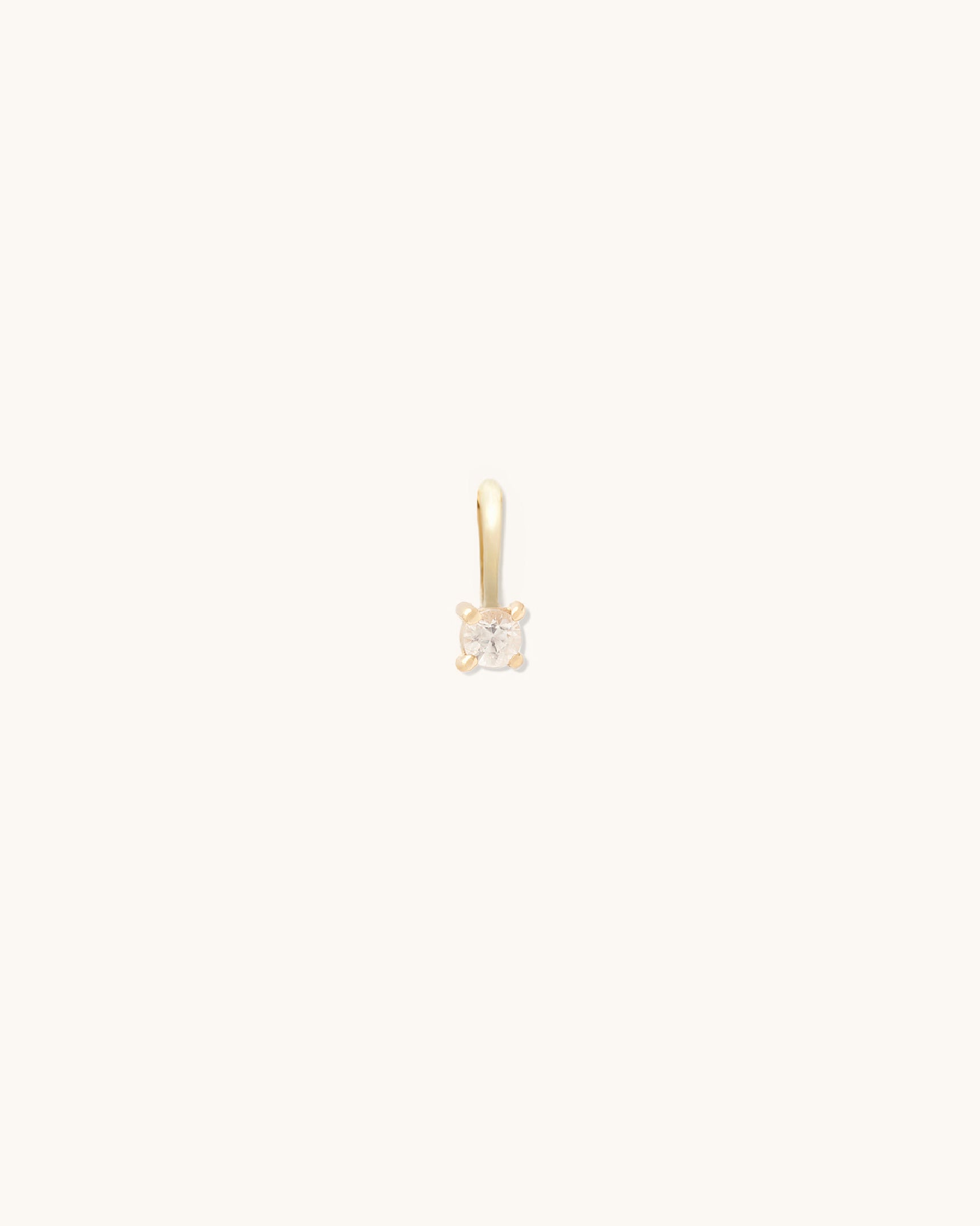 White Topaz Birthstone Charm