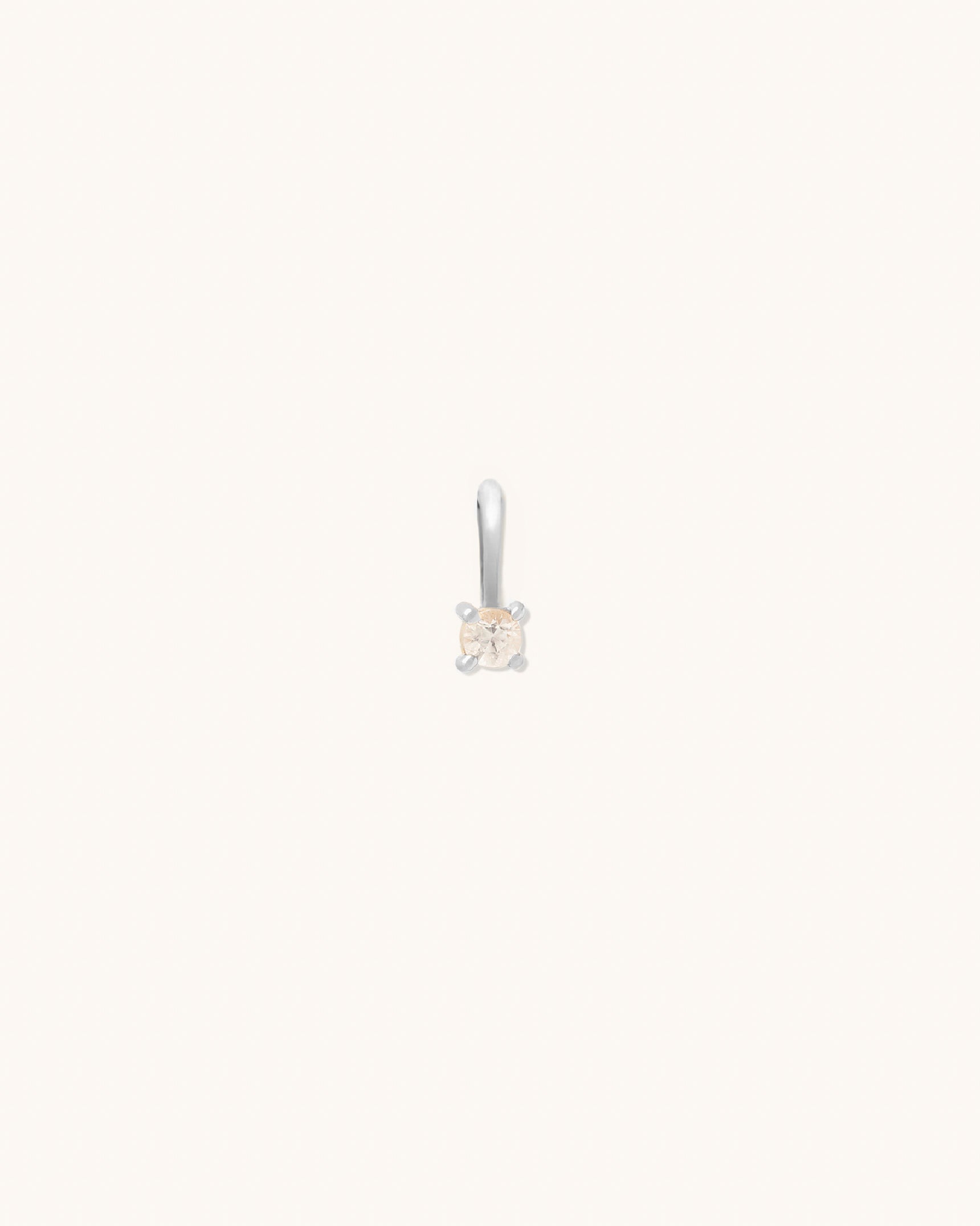 White Topaz Birthstone Charm