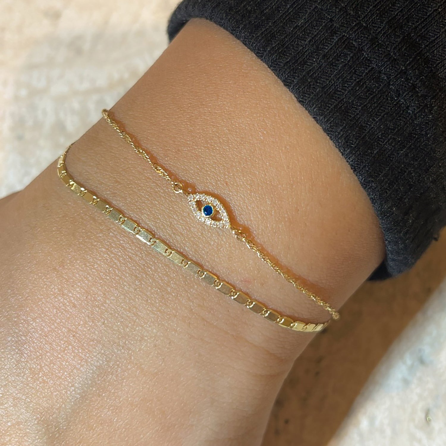 Evil Eye Sapphire & Diamond Connector