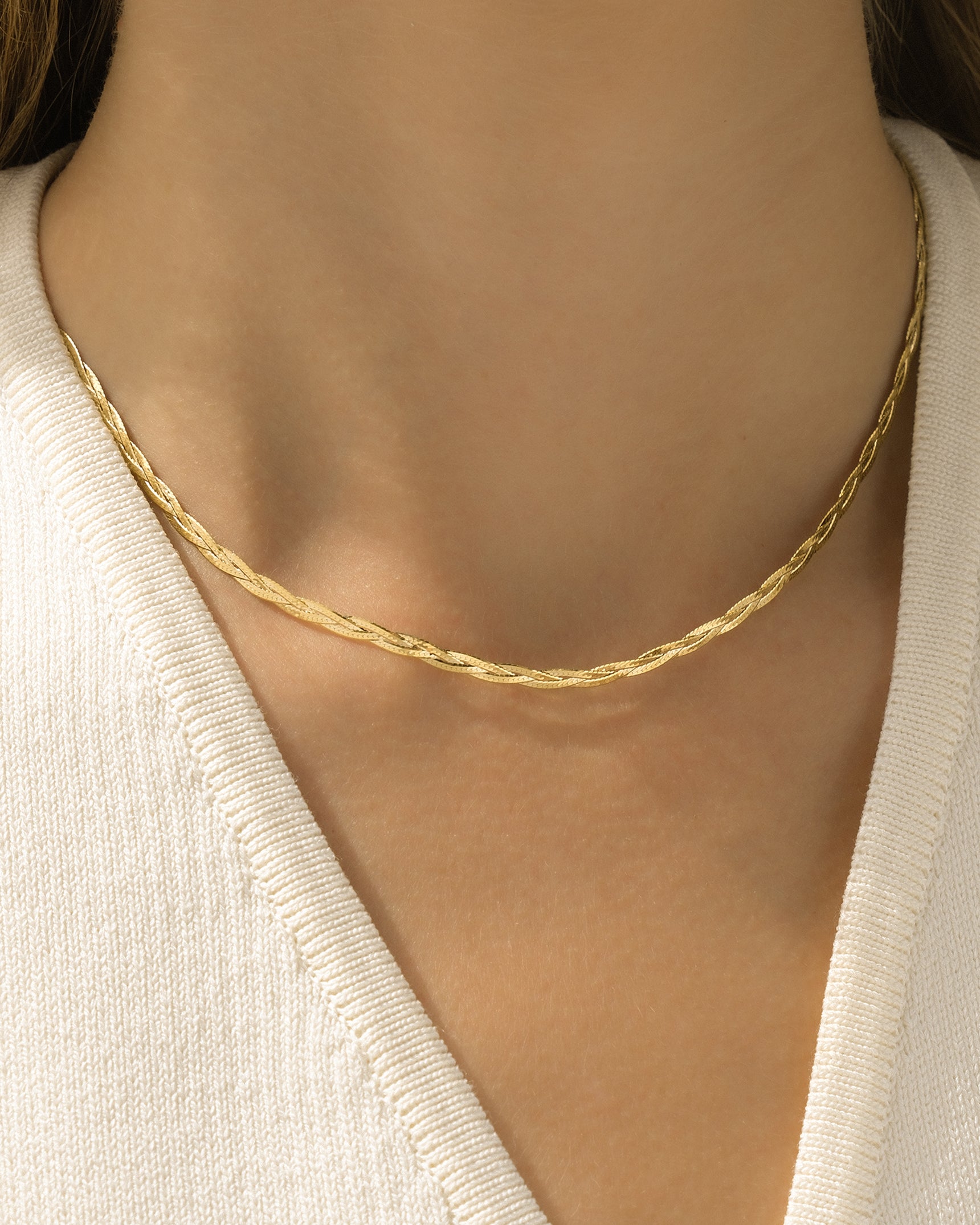Braided Herringbone 10K Necklace