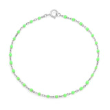 Candy Chain Anklet | Lime & Silver