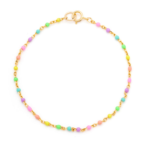 Candy Chain Anklet | Rainbow & Gold