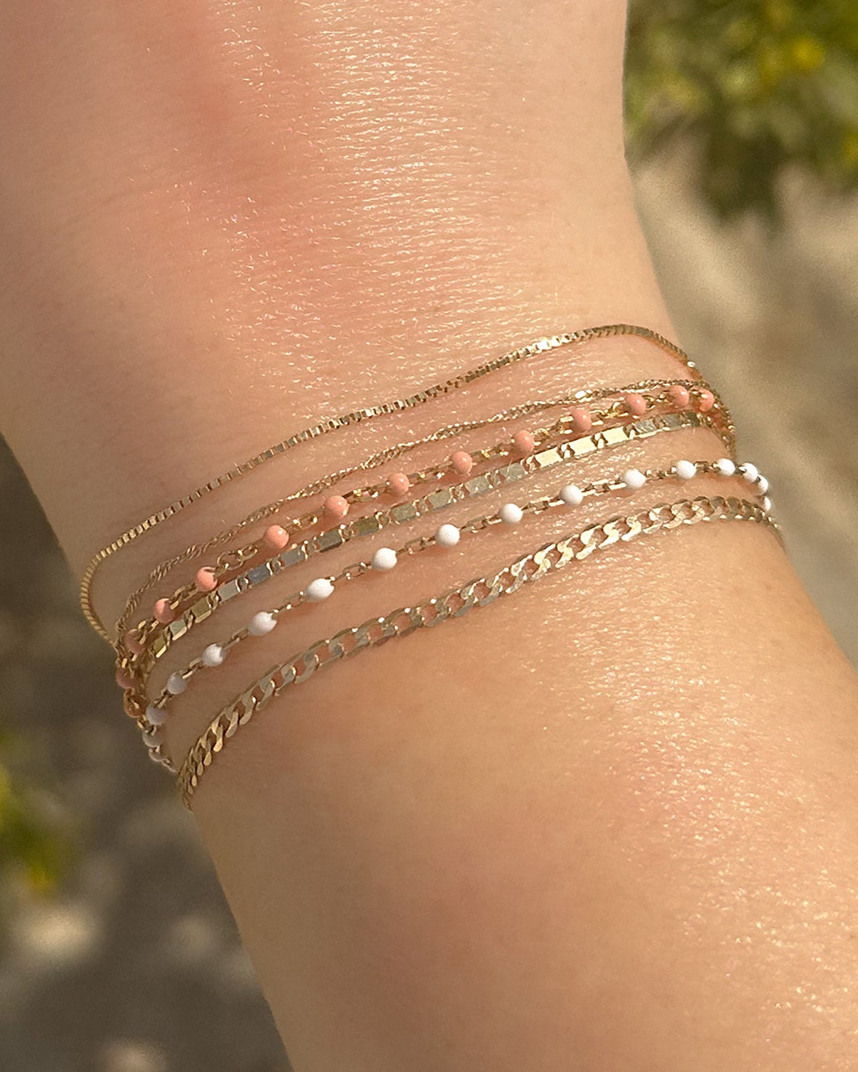 Peach Fuzz Candy Chain Bracelet