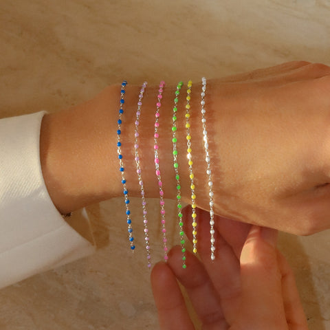 Candy Chain Bracelet | Azul & Silver