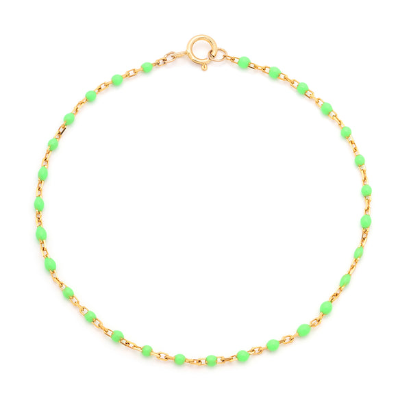 Candy Chain Anklet | Lime & Gold