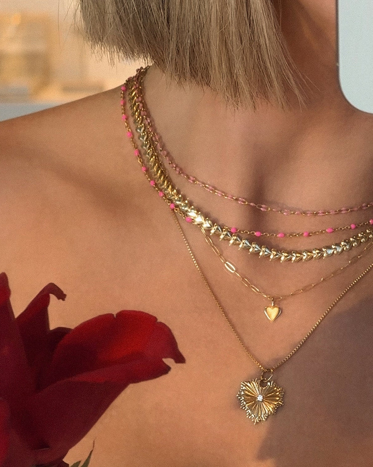 Hot Pink Candy Chain Necklace