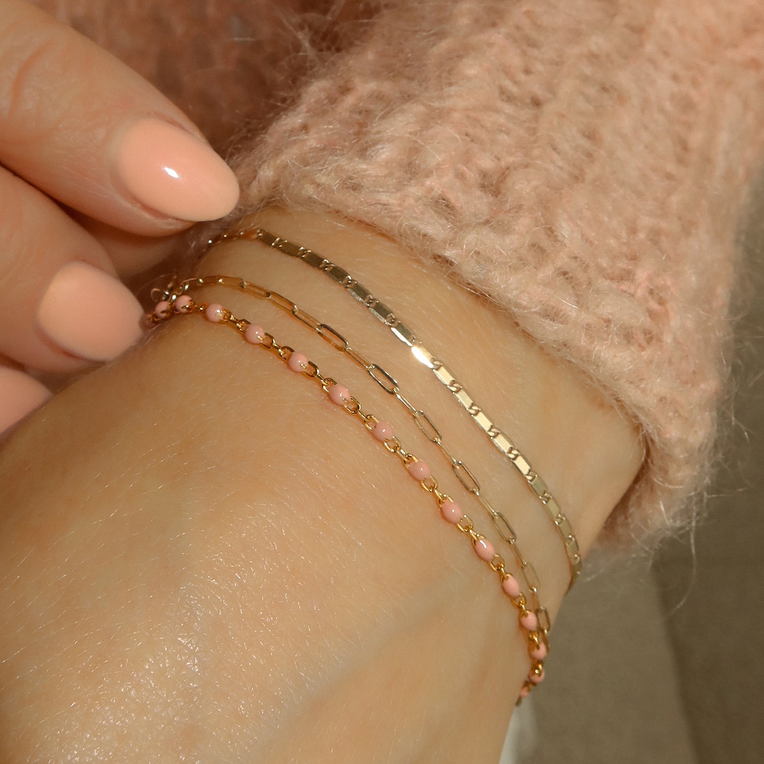 Peach Fuzz Candy Chain Bracelet