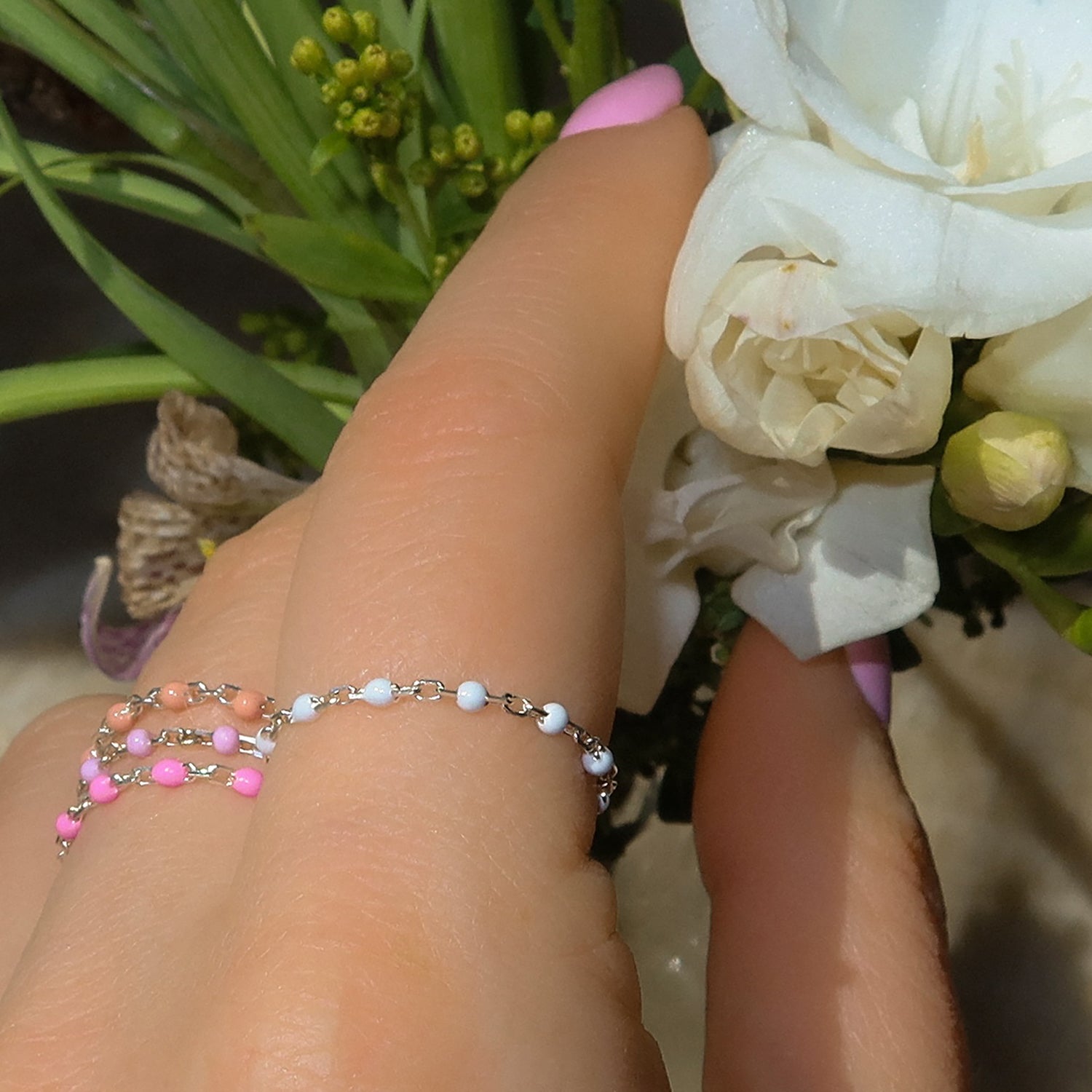 Peach Fuzz Candy Chain Ring