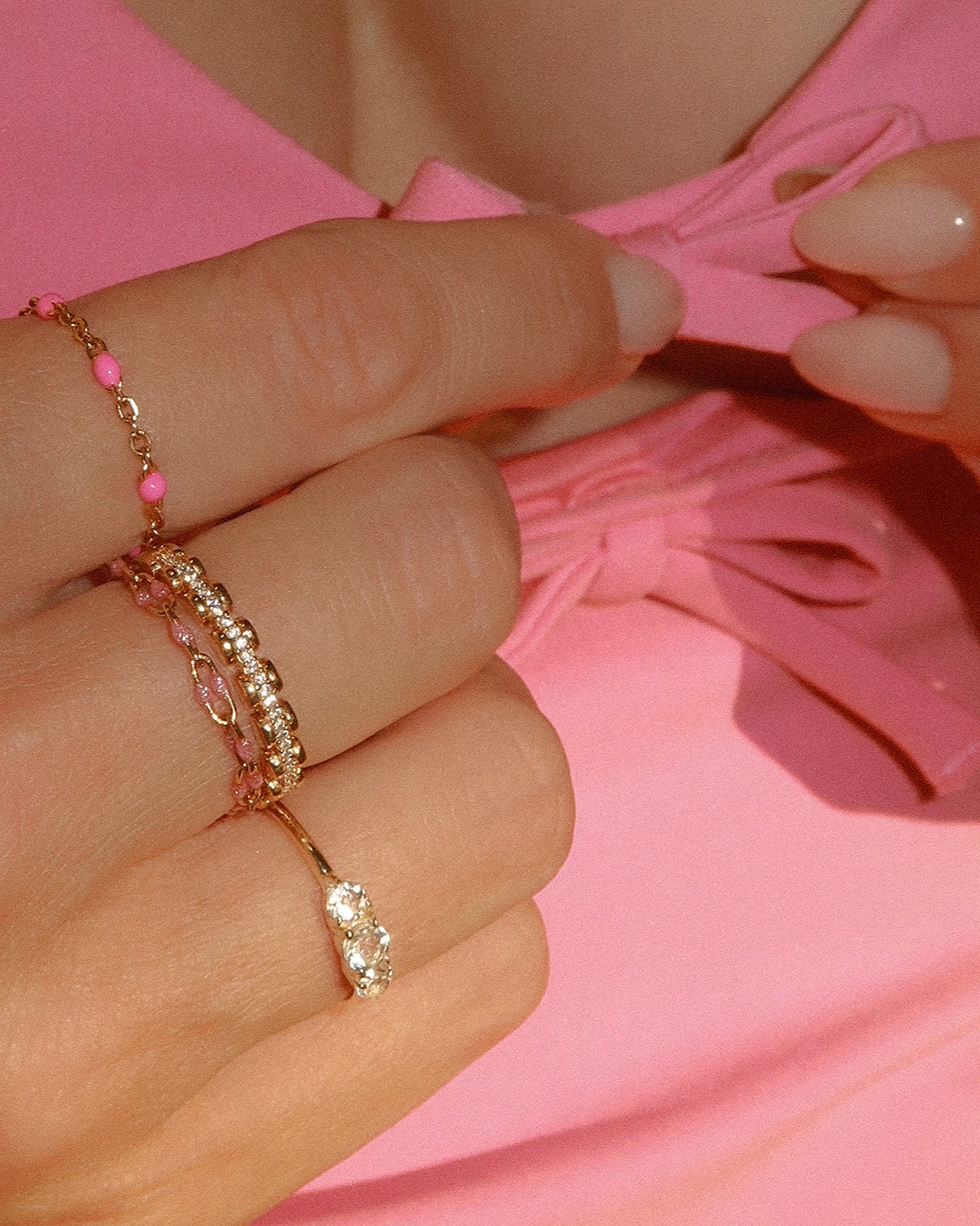 Pink U-Link Candy Chain Ring