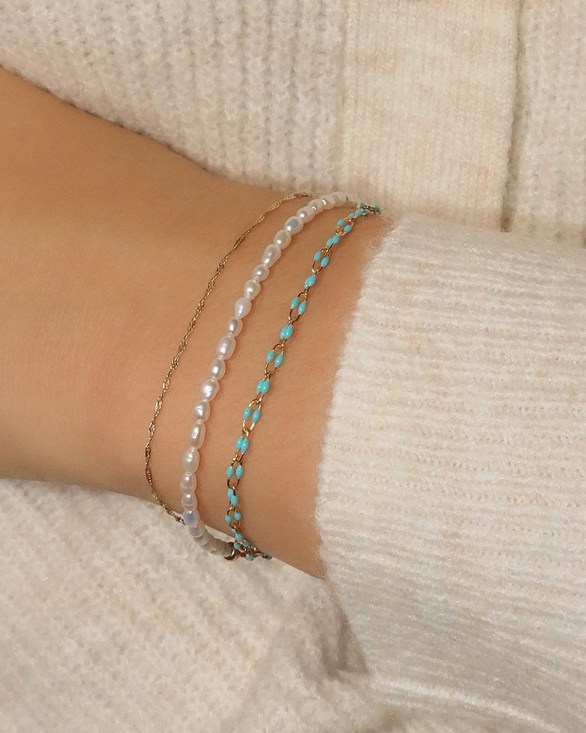 Turquoise U-Link Candy Chain Anklet
