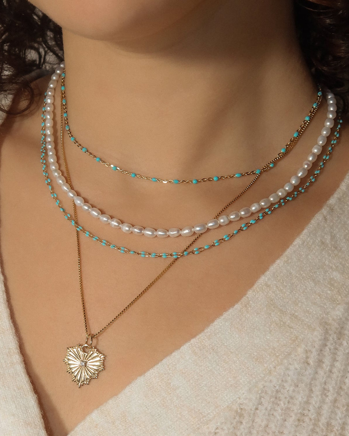 Turquoise U-Link Candy Chain Necklace