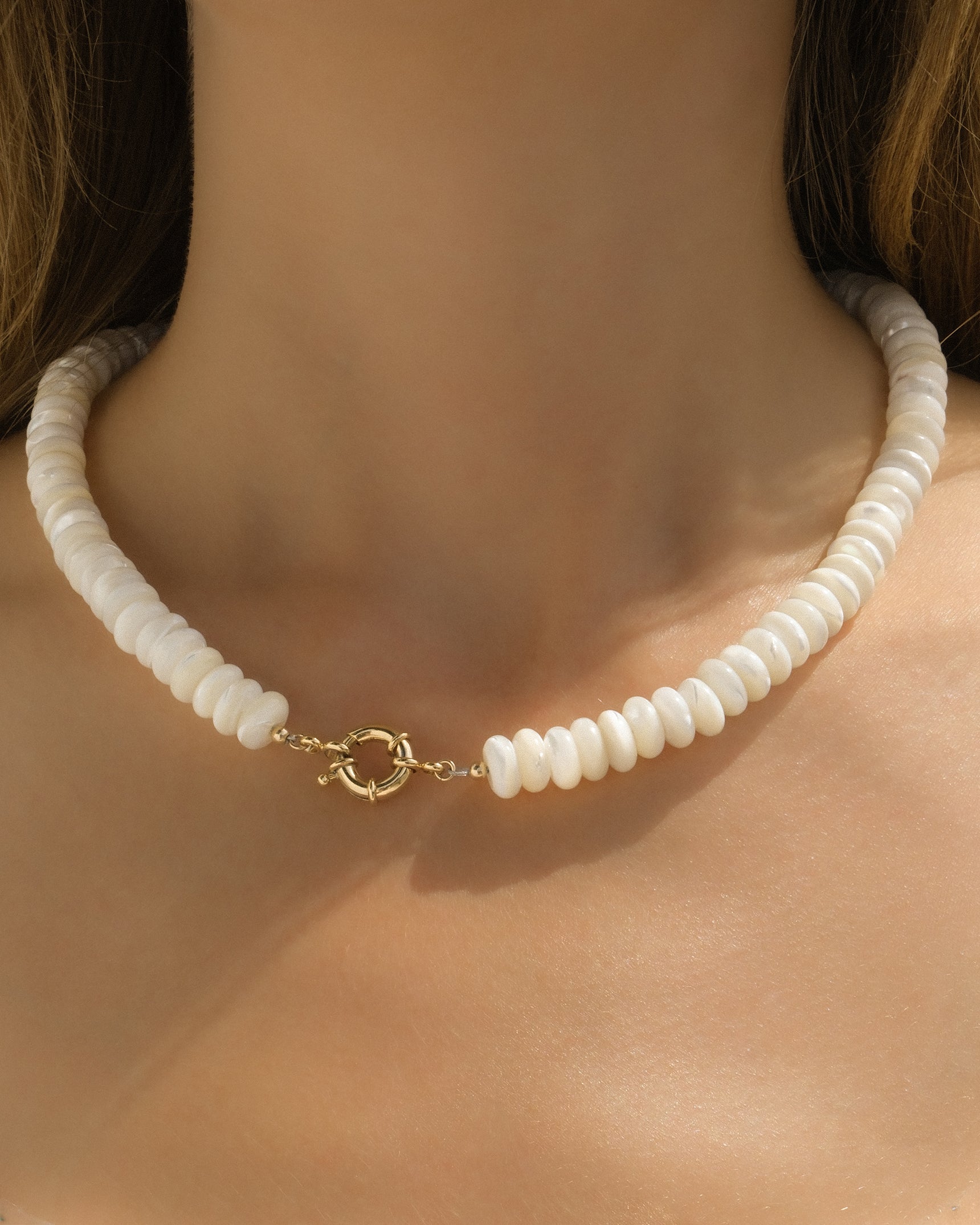 Coconut Cream Gemstone Necklace