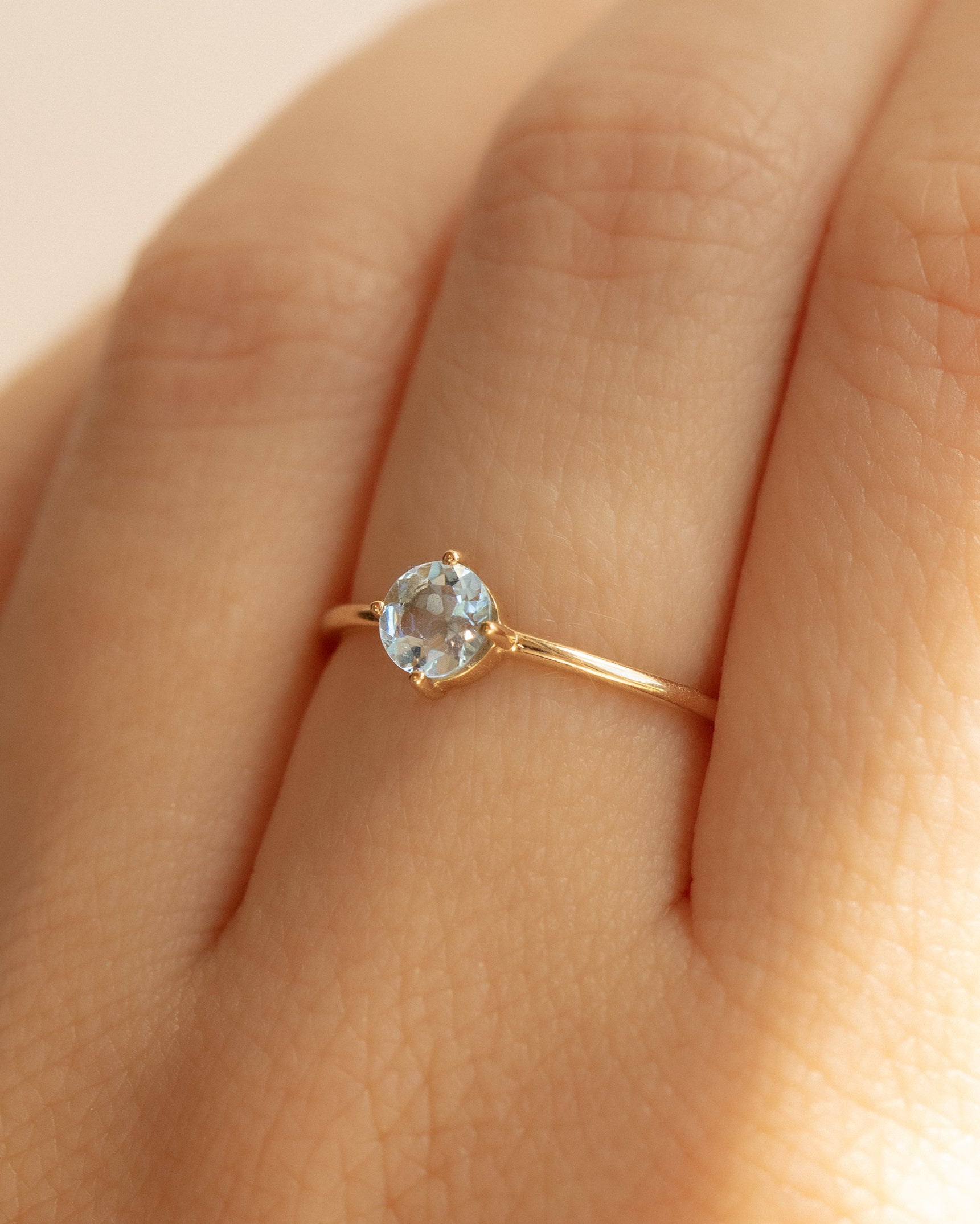 Compass Aquamarine 14K Ring