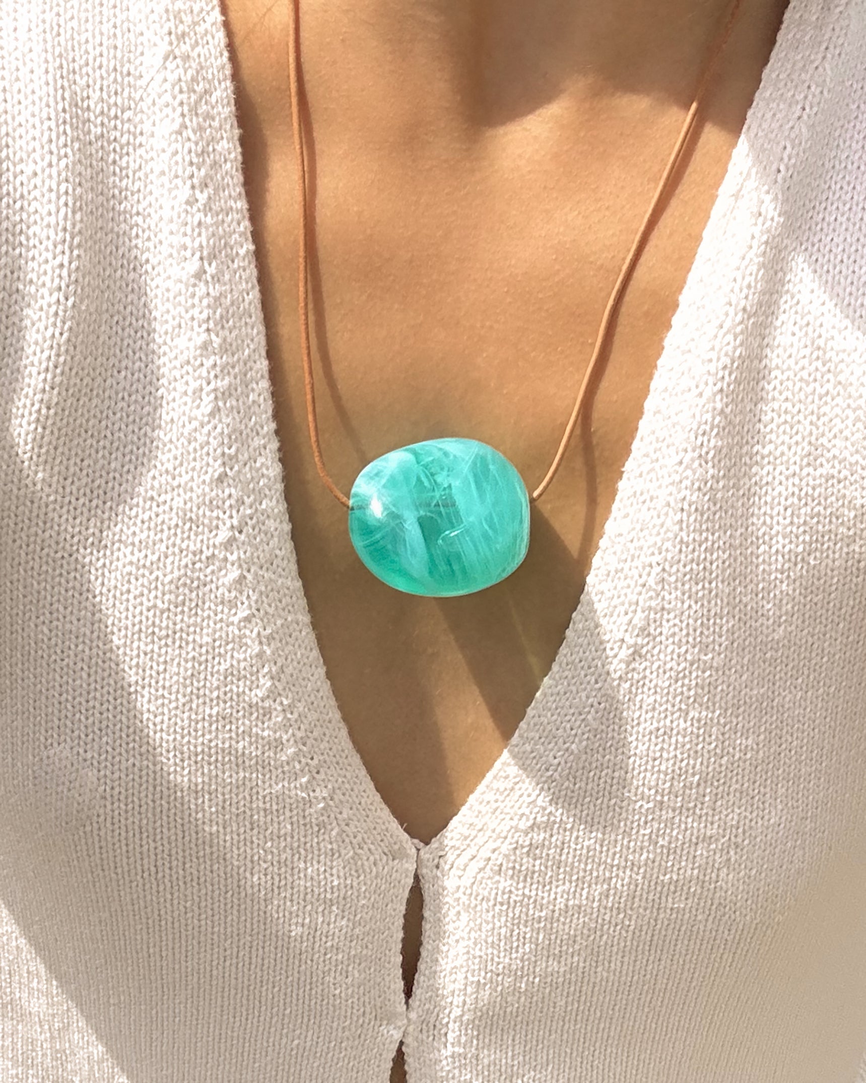 Aqua Cord Necklace