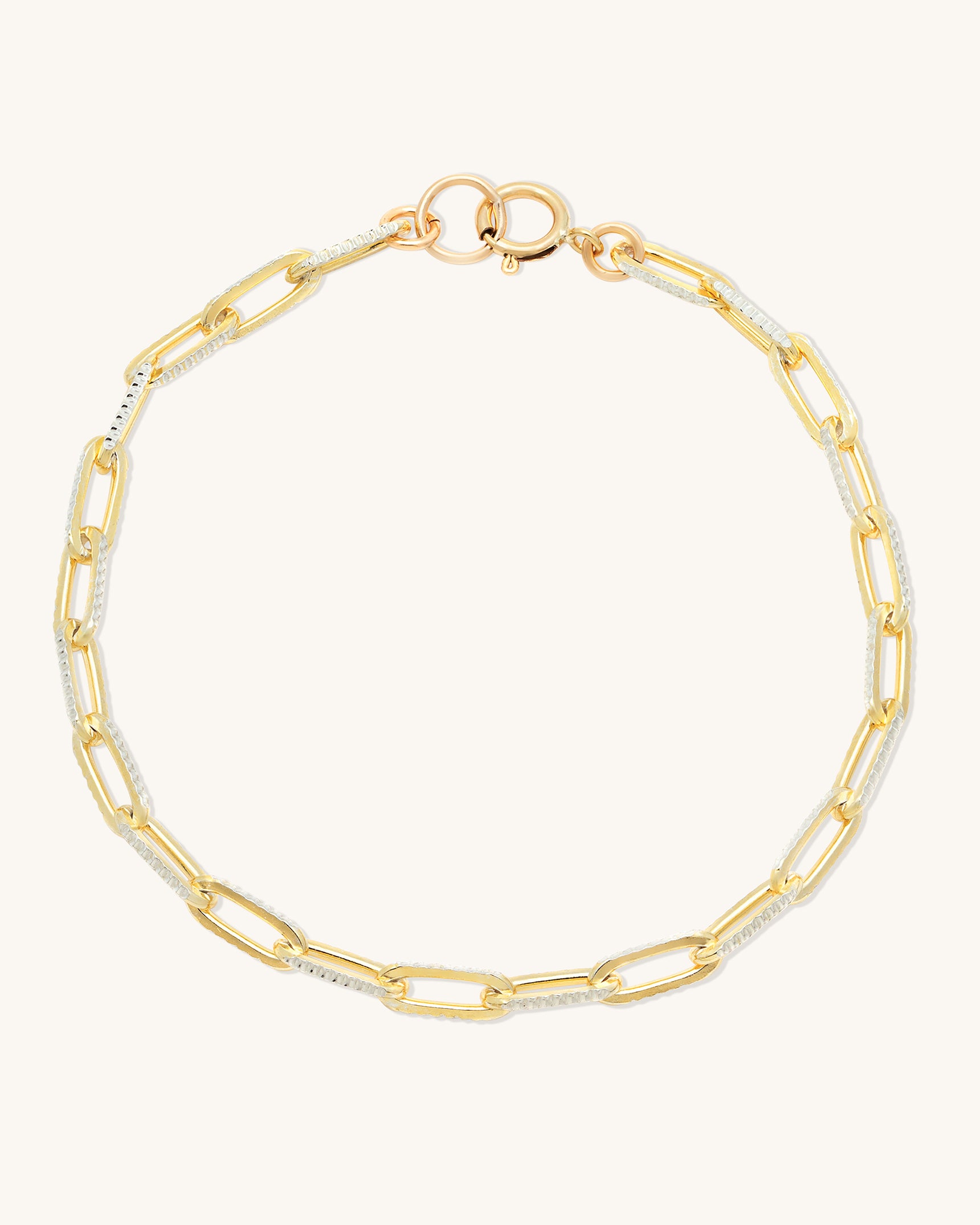 Diamond-Cut Paperclip Anklet