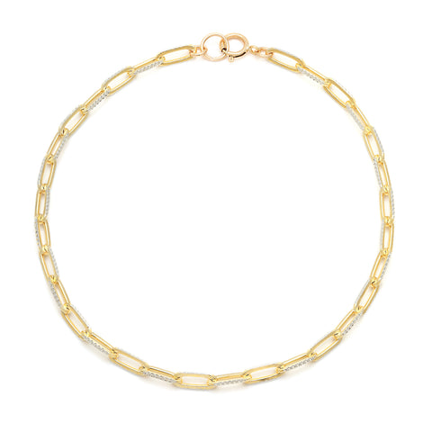 Diamond-Cut Paperclip Anklet | Gold