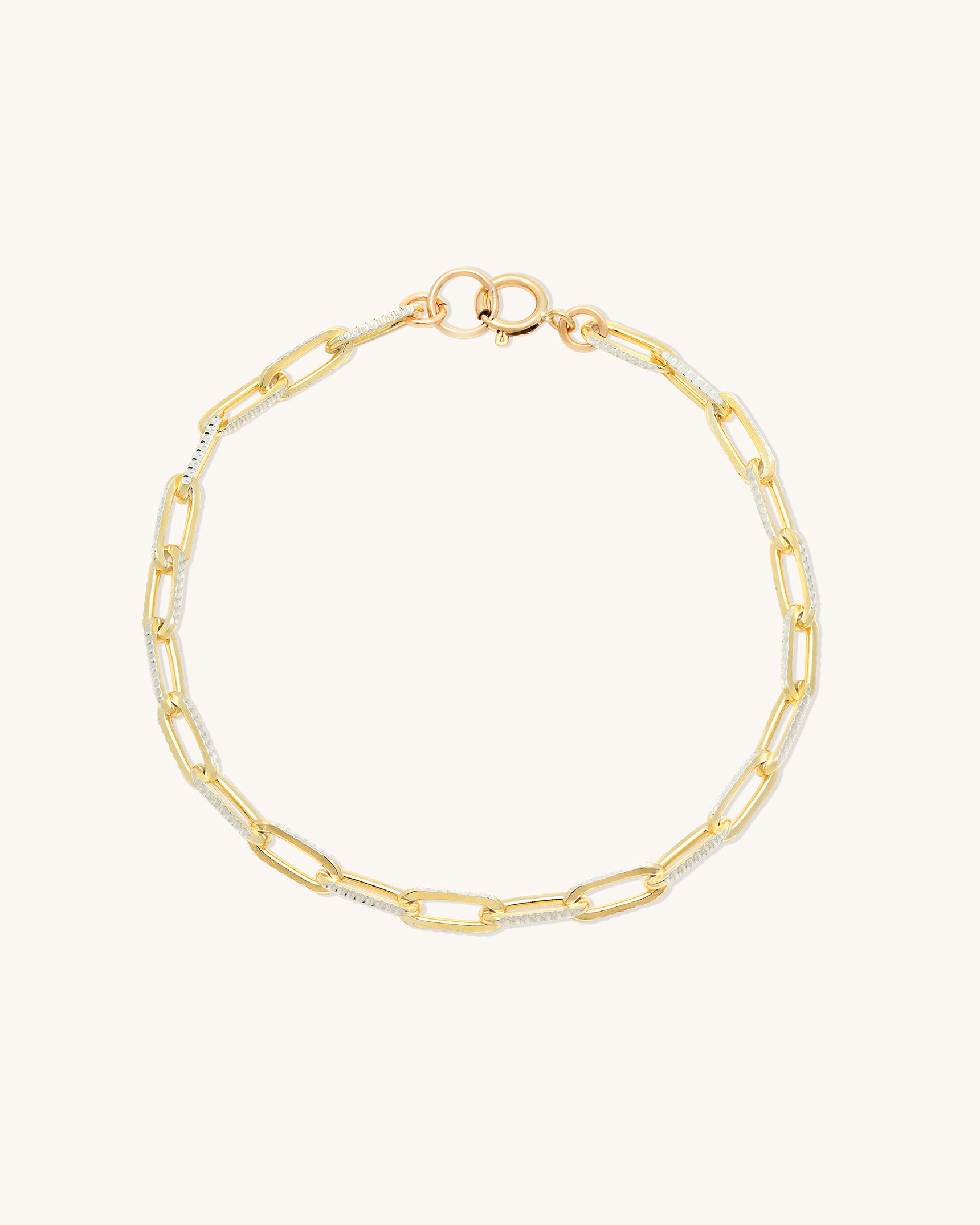 Diamond-Cut Paperclip Bracelet