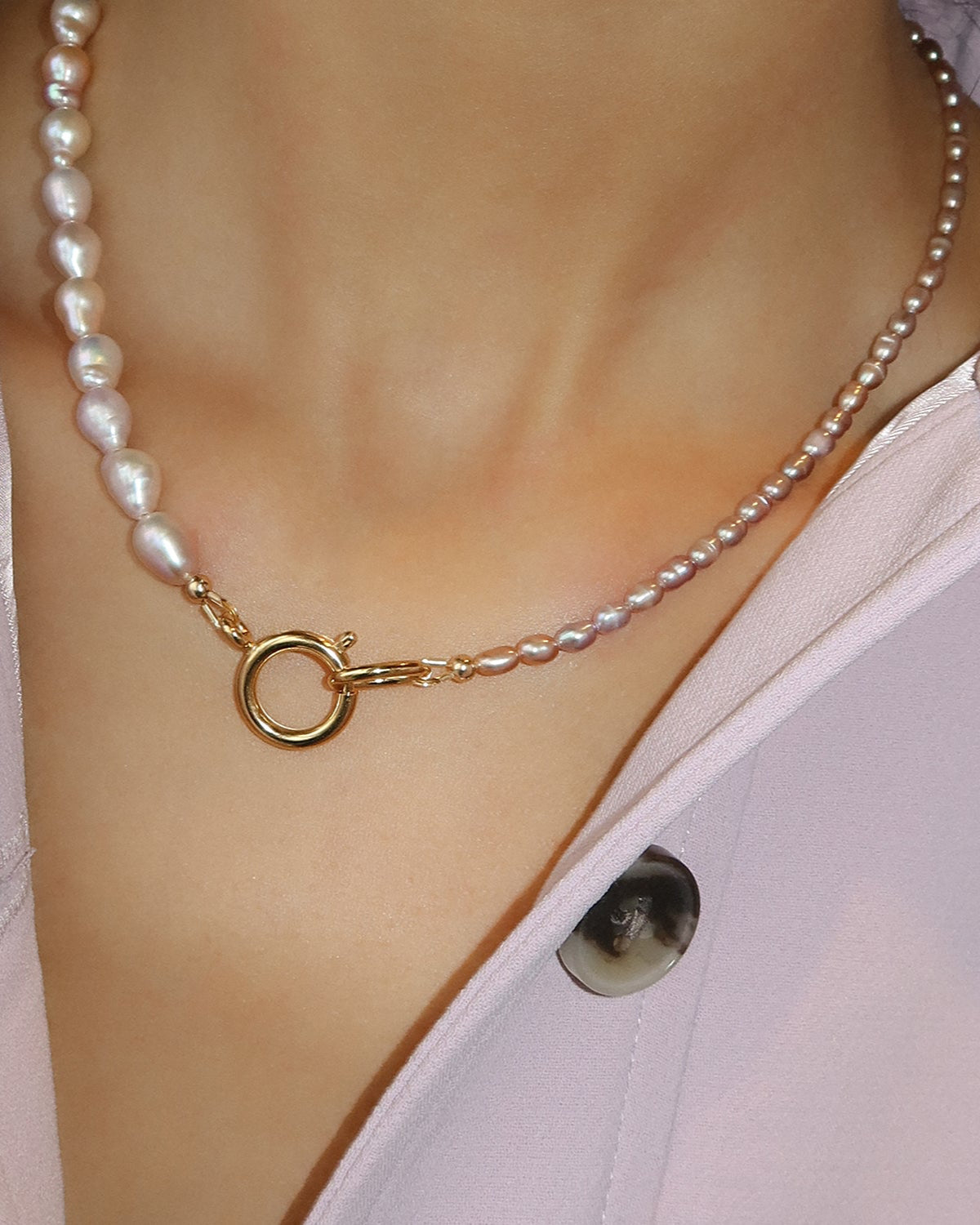 Dual Pink Pearl Necklace