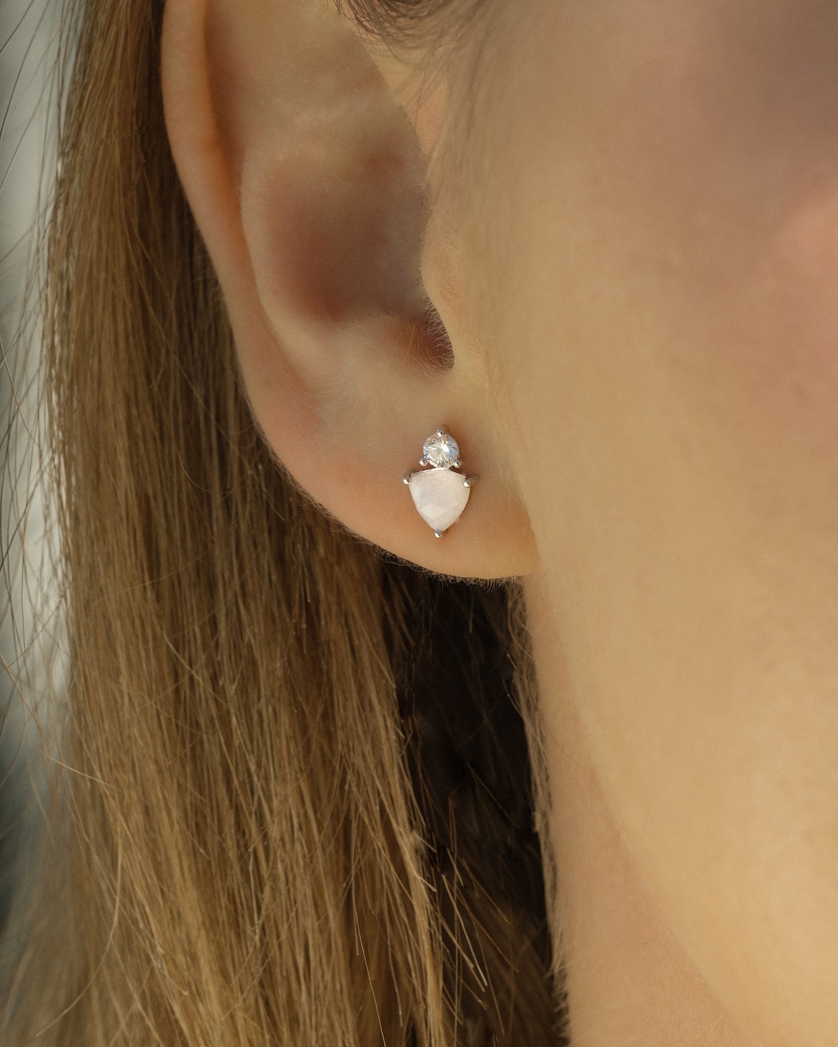 Duo Moonstone Studs
