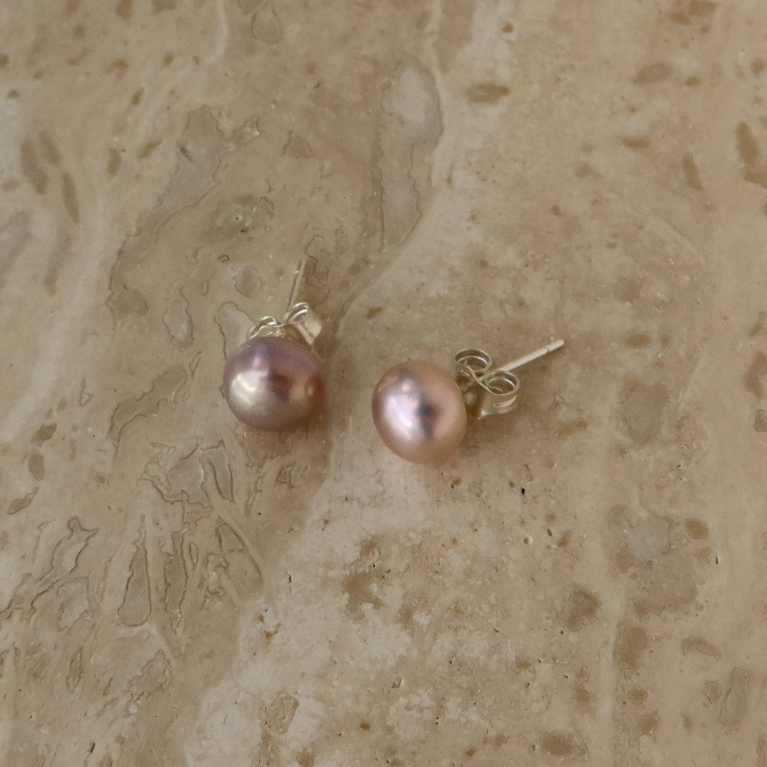 7.5mm Button Grey Pearl Studs