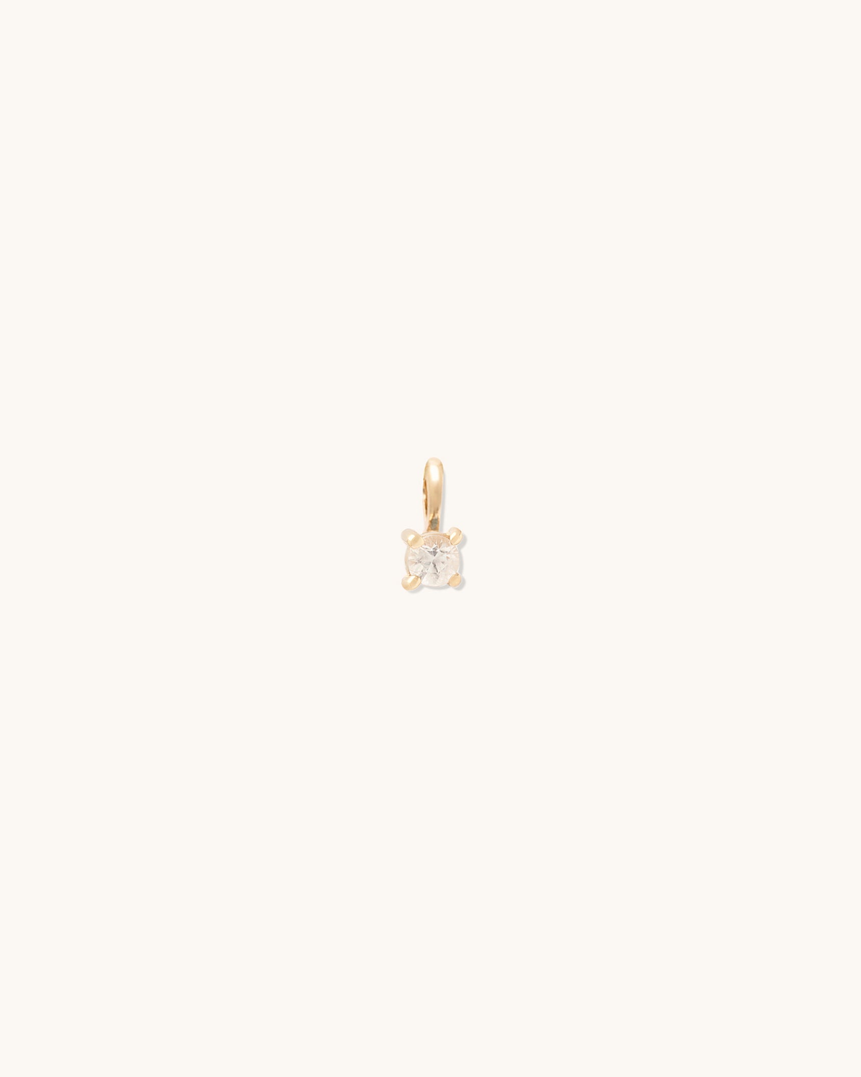 White Topaz Birthstone Charm
