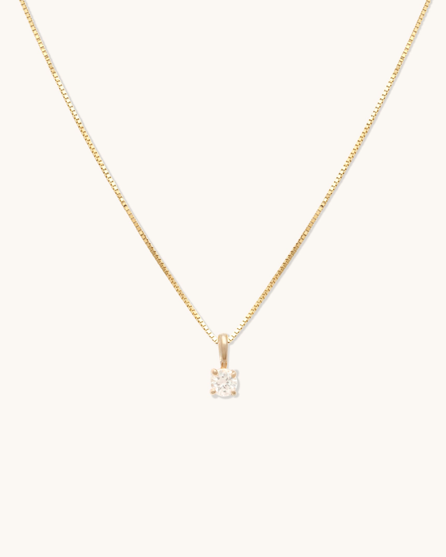White Sapphire Birthstone Necklace