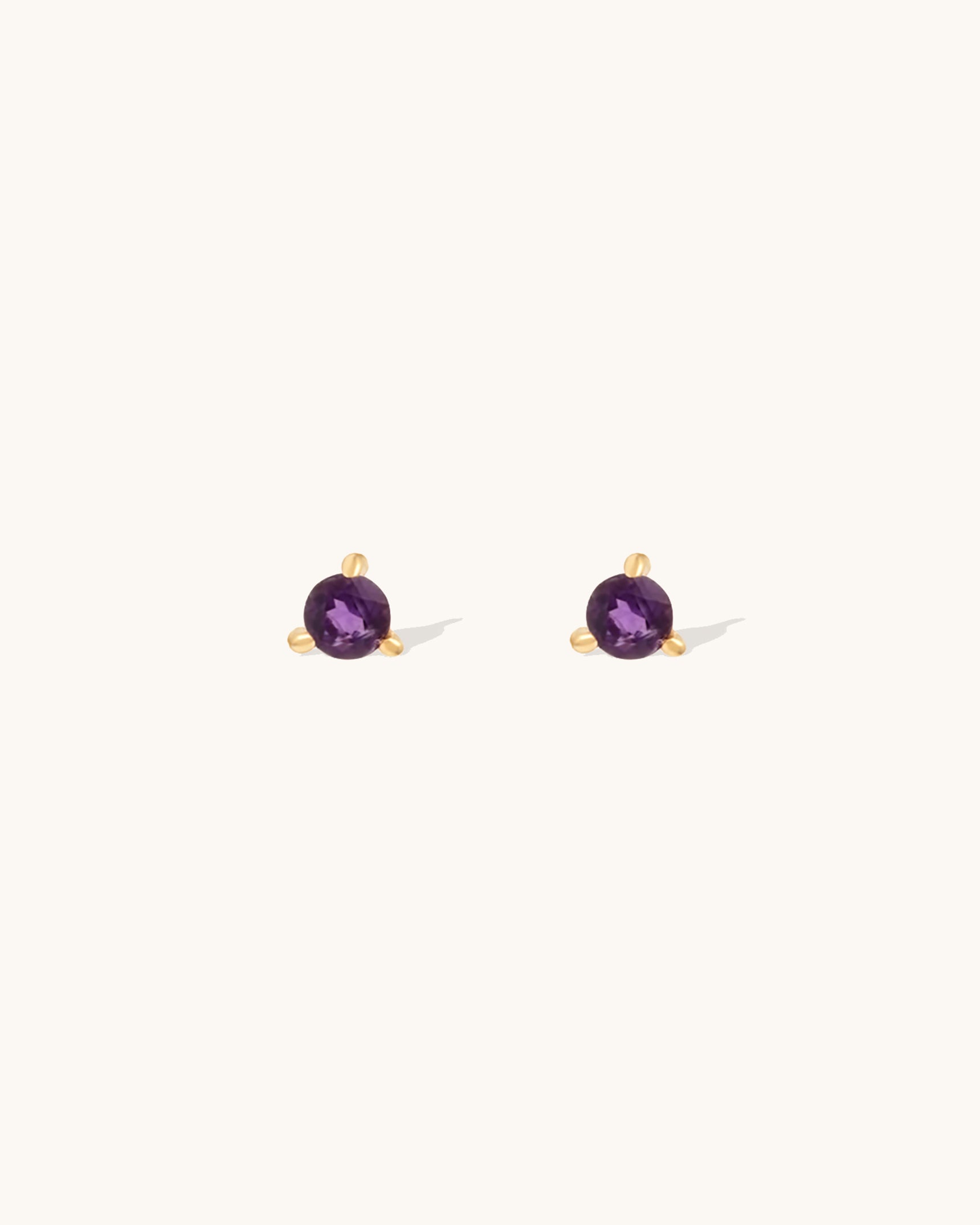 Amethyst Birthstone Studs