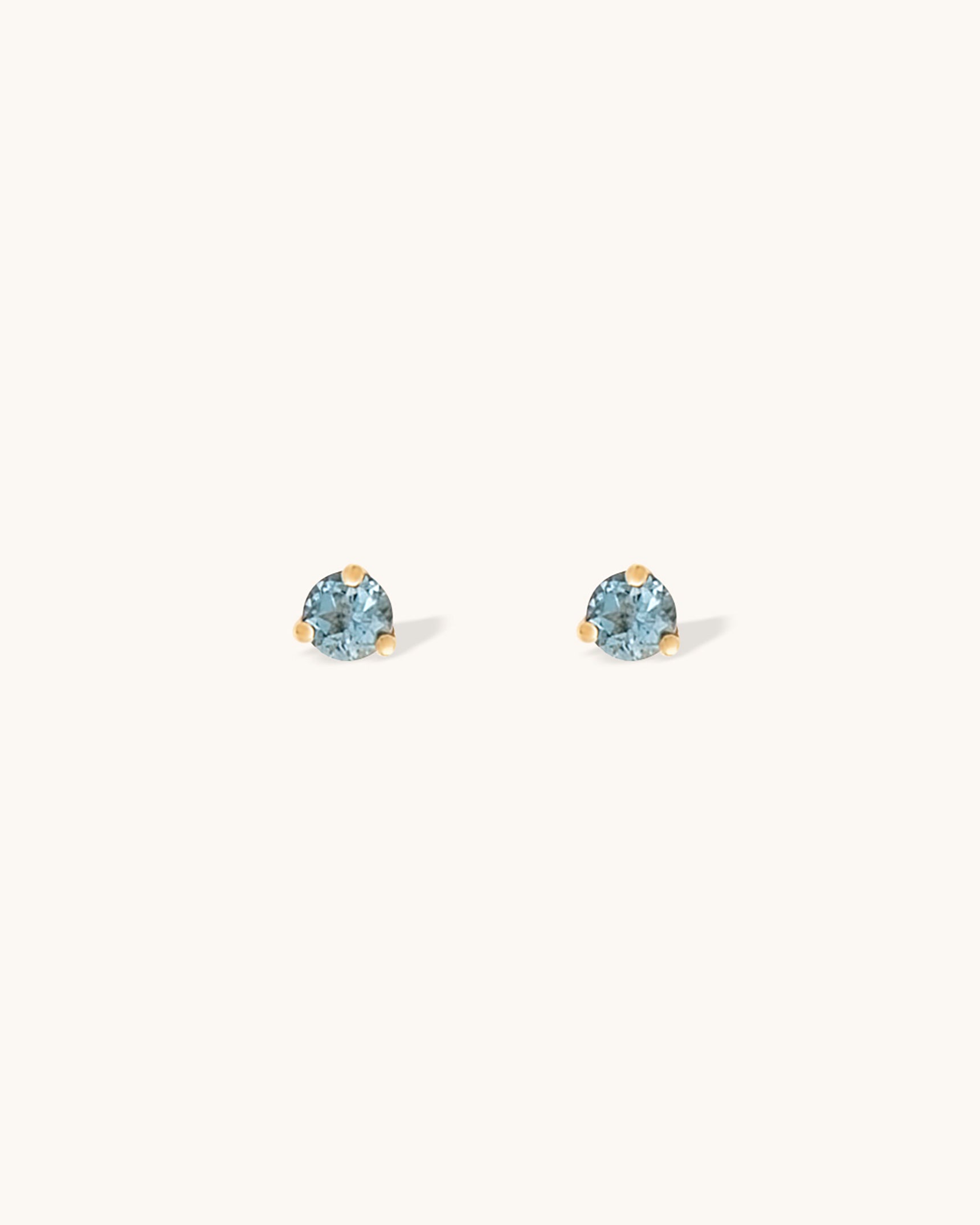 Aquamarine Birthstone Studs