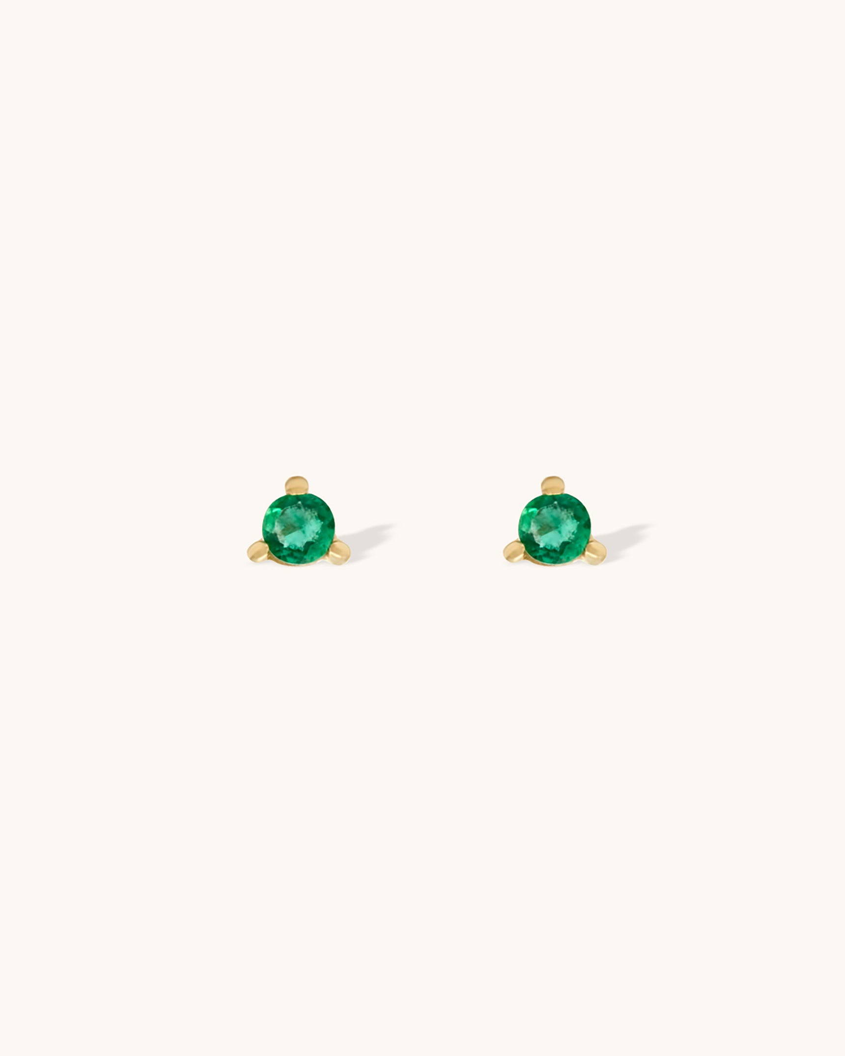 Emerald Birthstone Studs