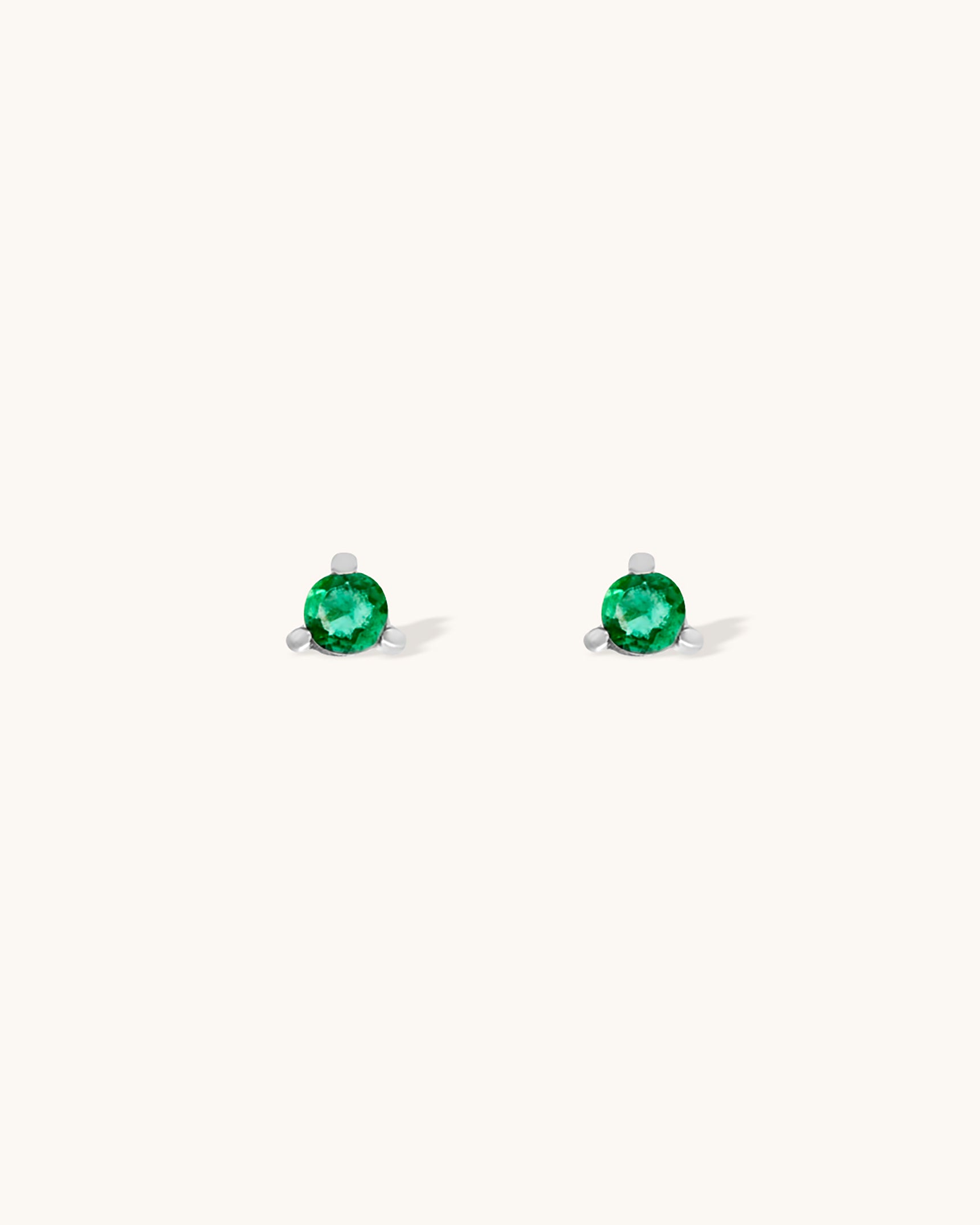 Emerald Birthstone Studs