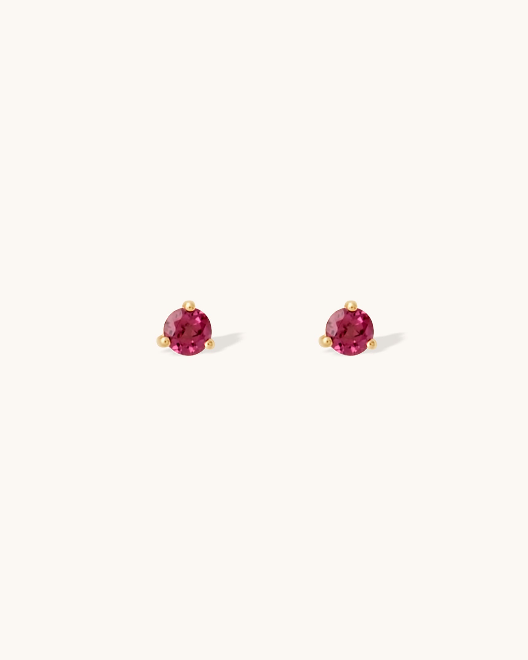 Ruby Birthstone Studs