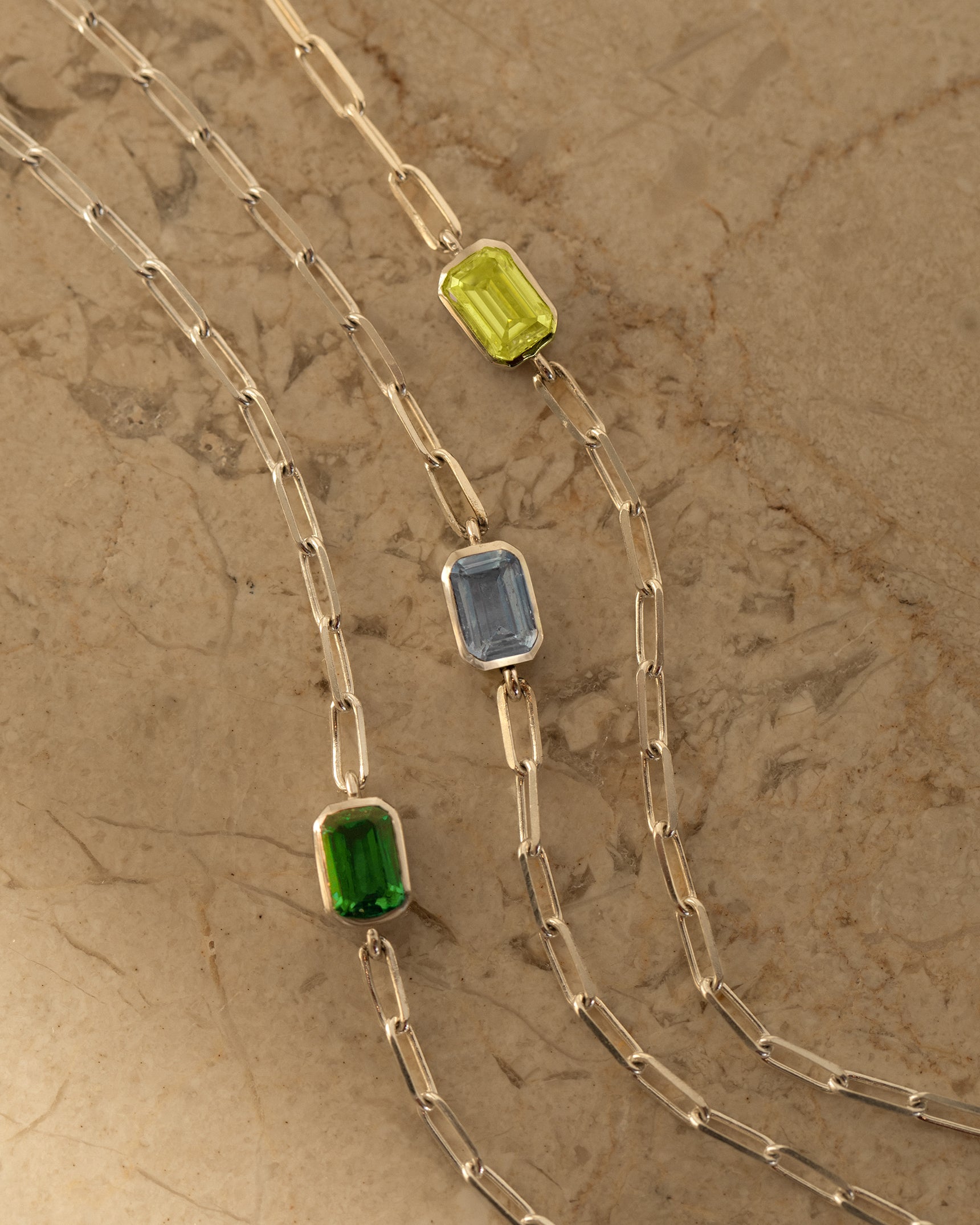 Emerald Cut Gemstone Bracelet